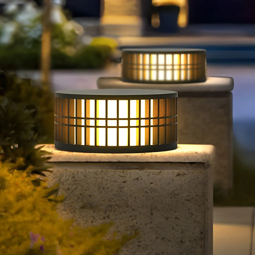 Shining Round Creative LED Modern Steel Outdoor Fence Post Lights - Image 8