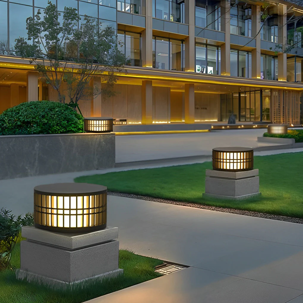 Shining Round Creative LED Modern Steel Outdoor Fence Post Lights - Image 9