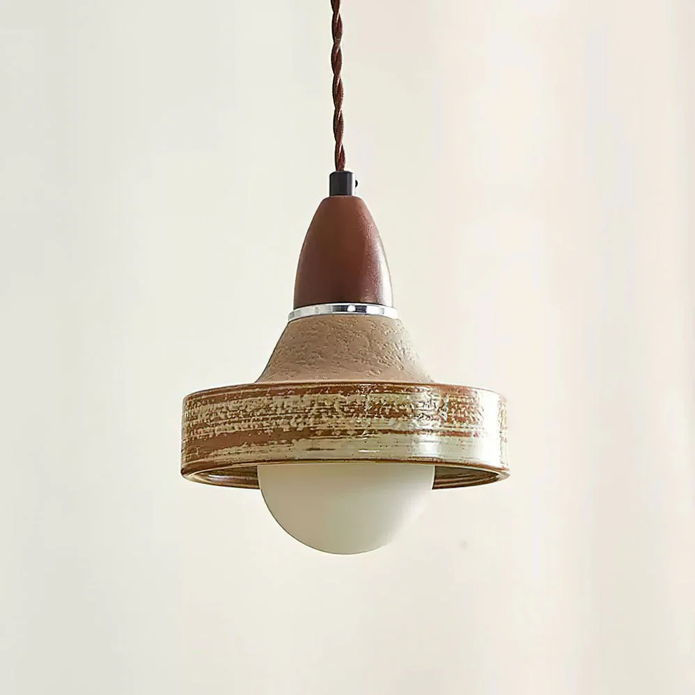 Sierra Premium Nordic Art Ceramics Wood Pendant Lamp - Image 12
