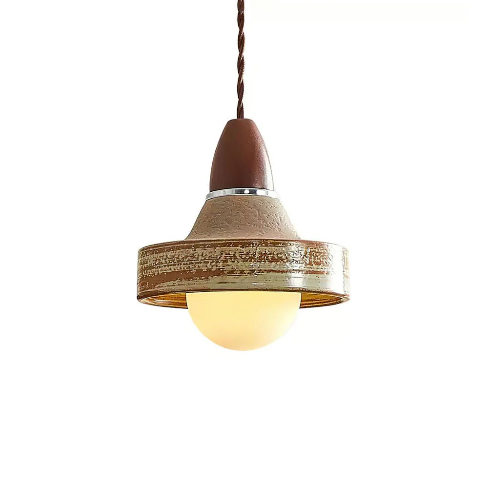 Sierra Premium Nordic Art Ceramics Wood Pendant Lamp - Image 6
