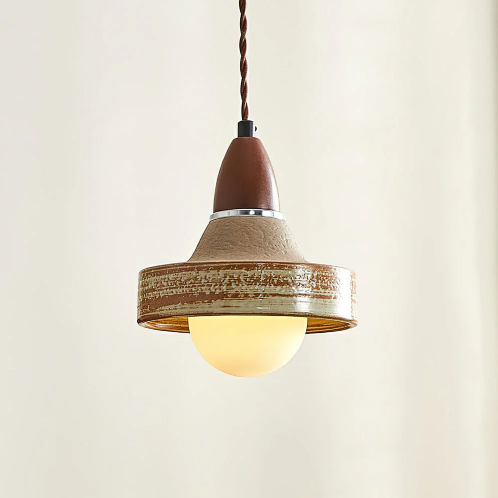 Sierra Premium Nordic Art Ceramics Wood Pendant Lamp - Image 8