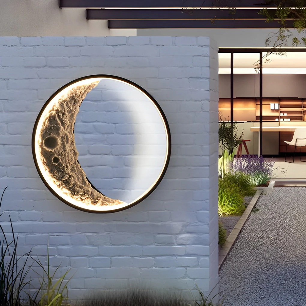 Sigmn Moon Crescent LED Resin Outdoor Wall Light