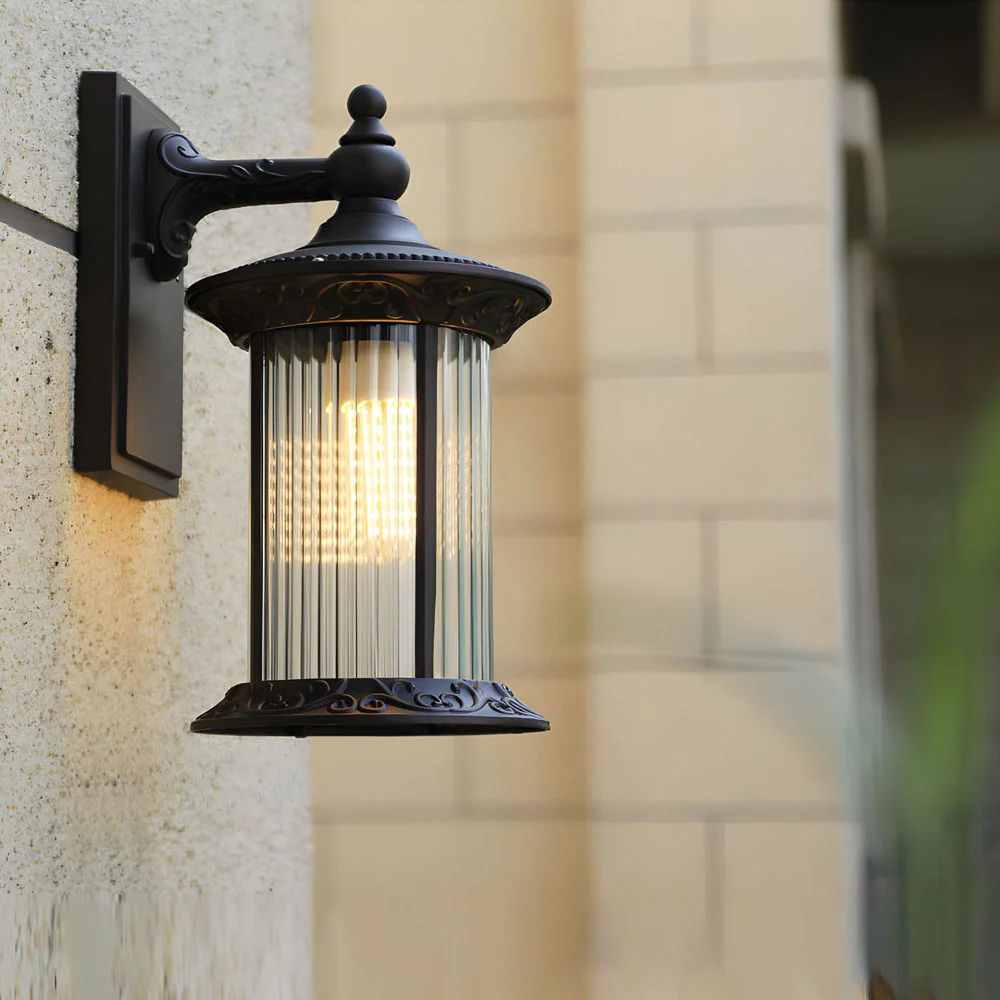 Silas Coffee Gold Vintage Outdoor Wall Lights - Image 2