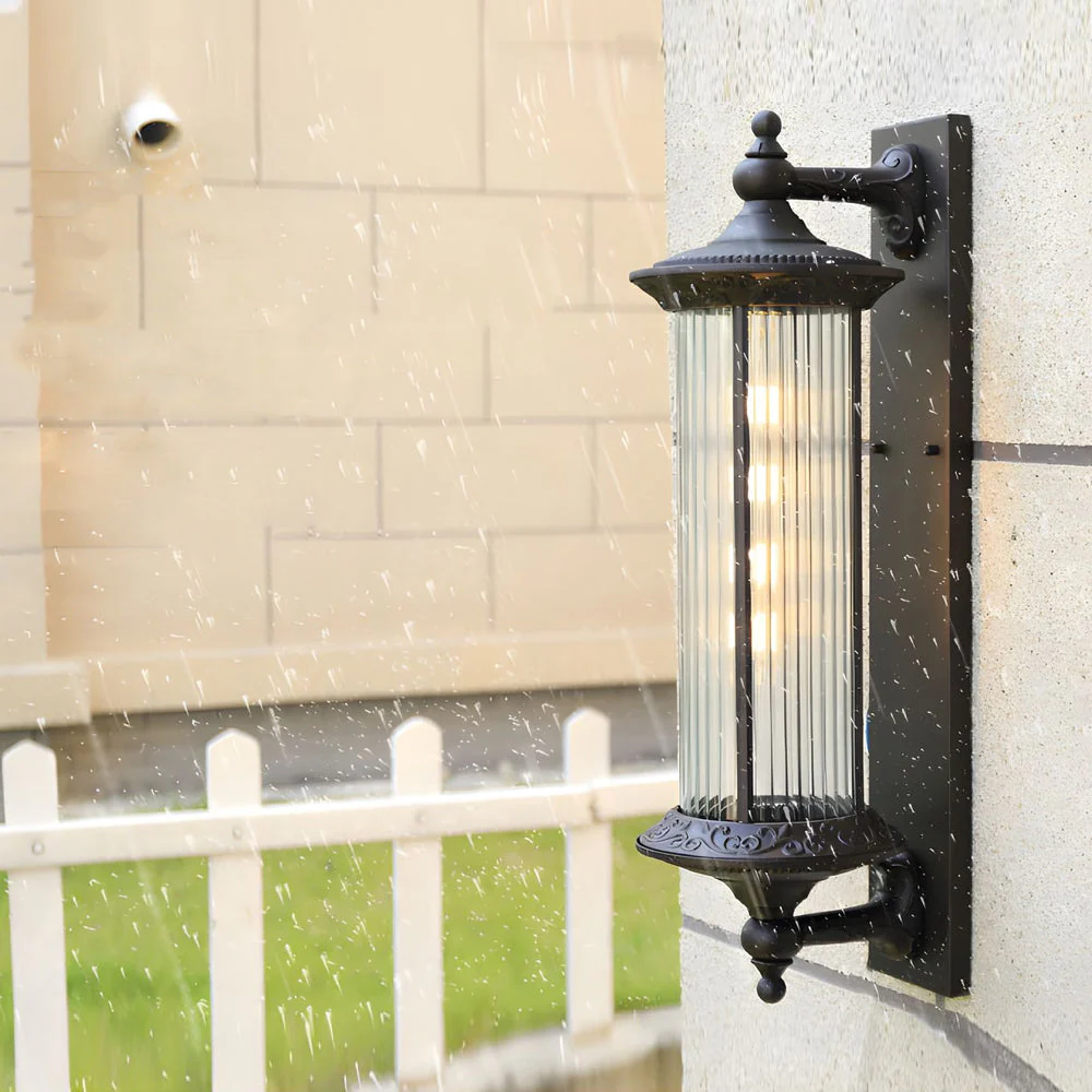 Silas Coffee Gold Vintage Outdoor Wall Lights - Image 4