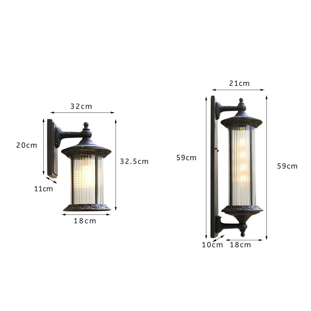 Silas Coffee Gold Vintage Outdoor Wall Lights - Image 9