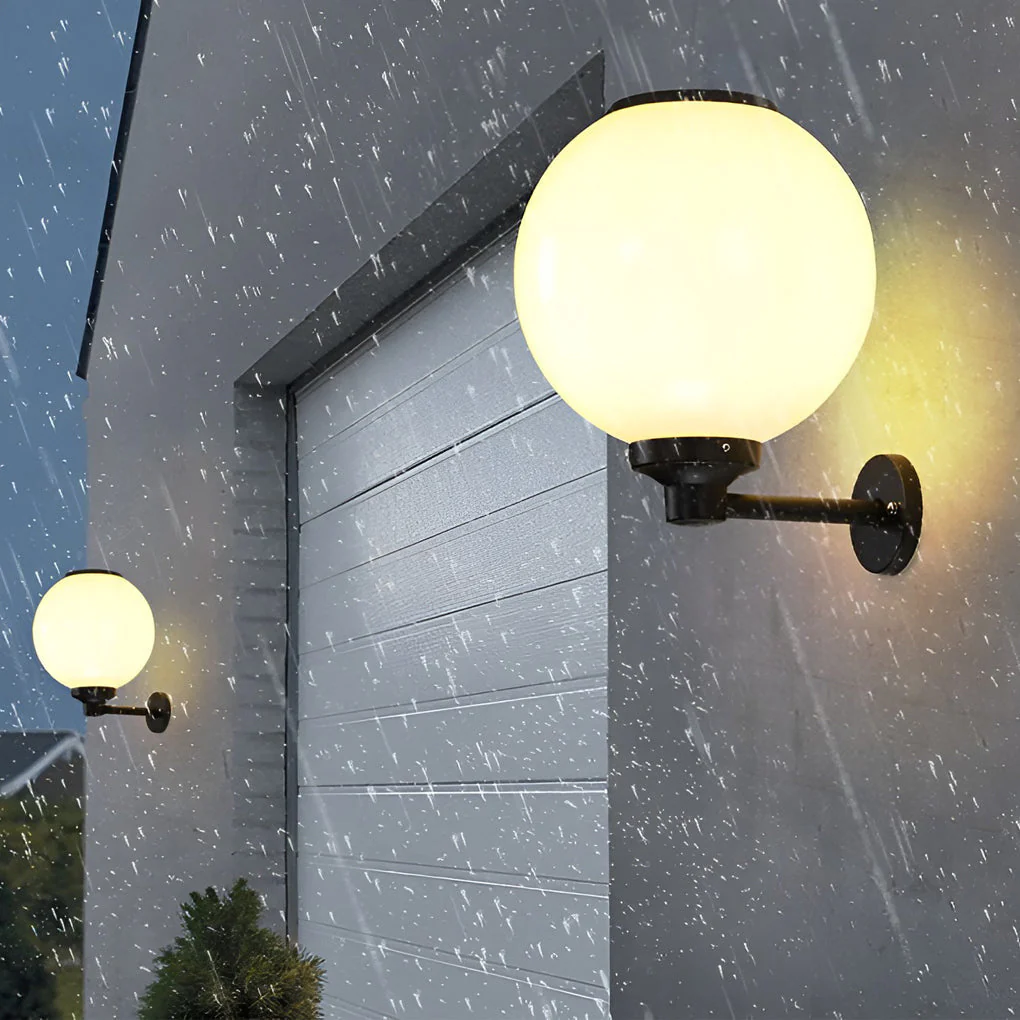 Silver Round LED Modern Outdoor Wall Lamp - Image 9
