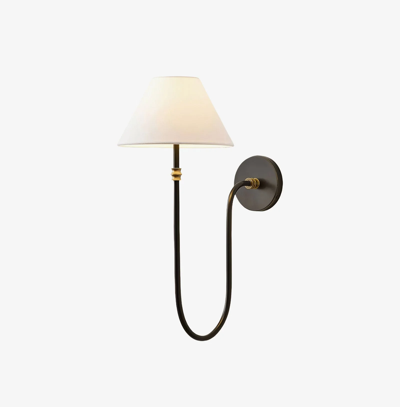 Silvery Vintage Industrial Fabric Wall Light