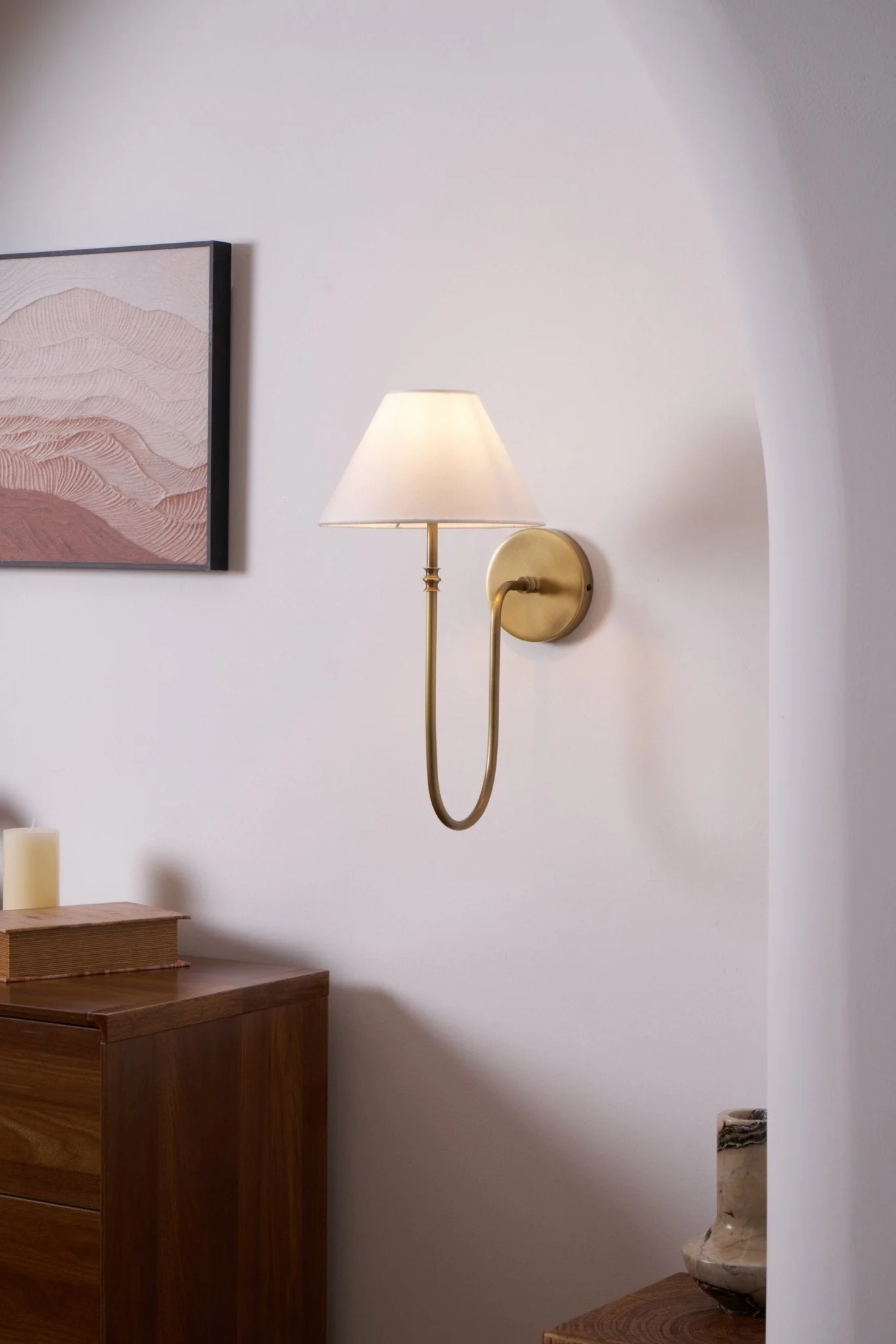 Silvery Vintage Industrial Fabric Wall Light - Image 10