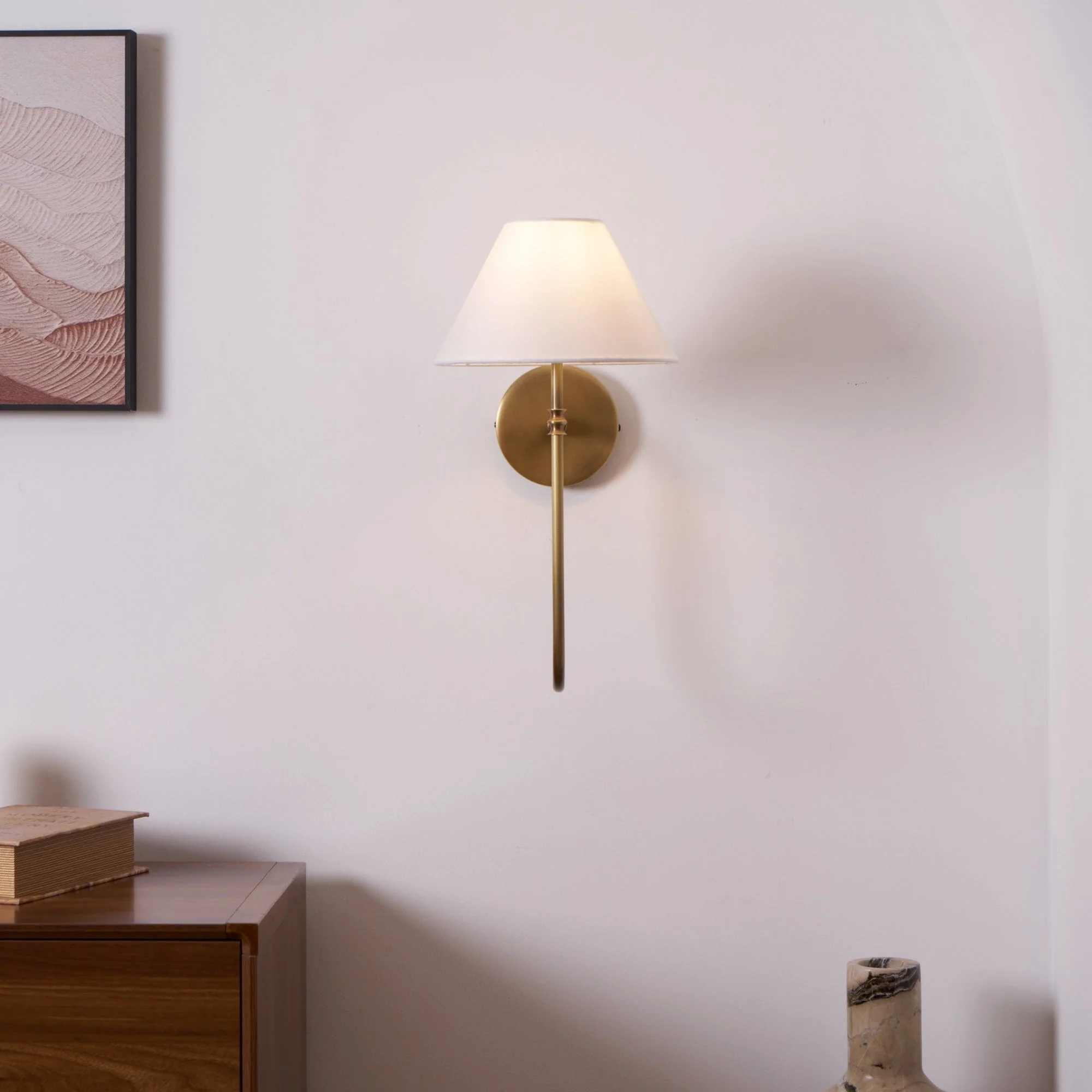 Silvery Vintage Industrial Fabric Wall Light - Image 14
