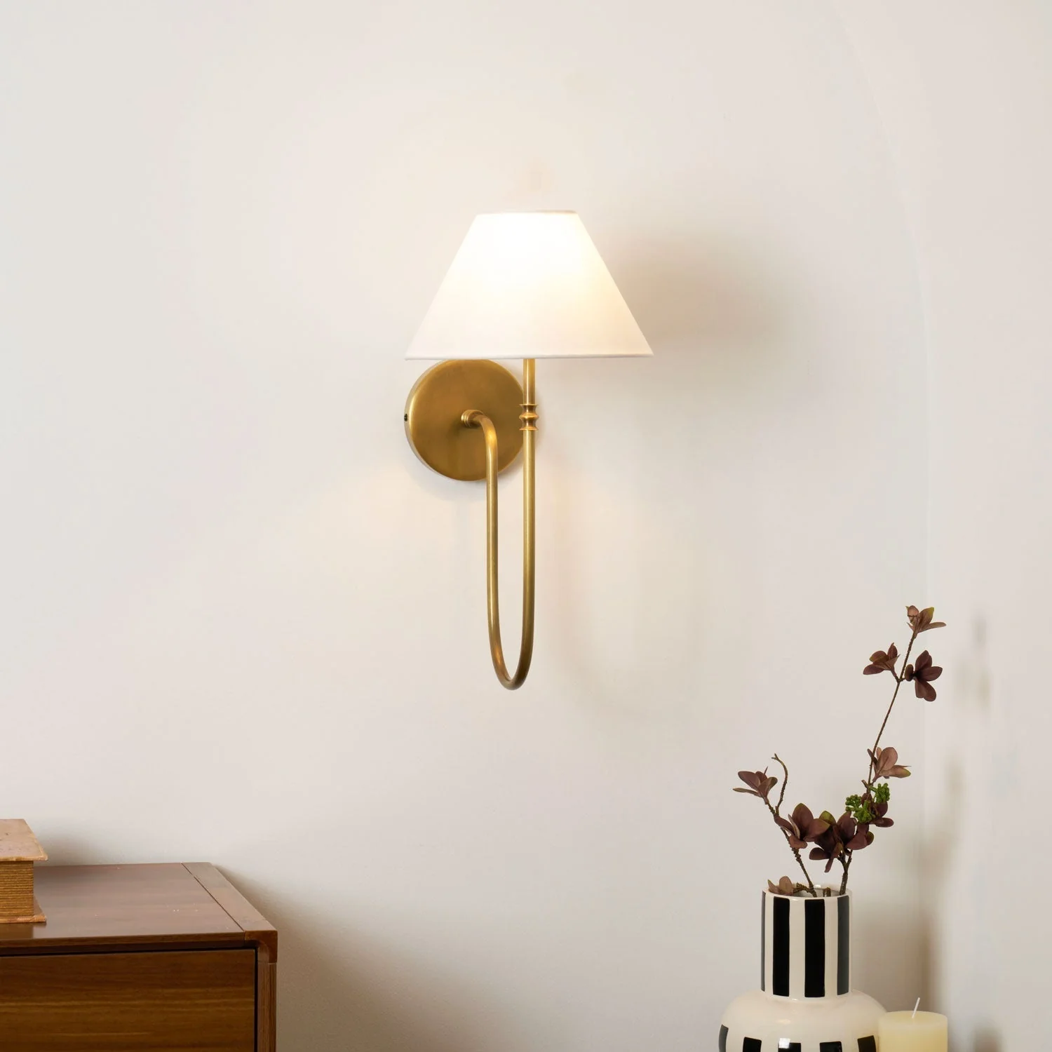 Silvery Vintage Industrial Fabric Wall Light - Image 16