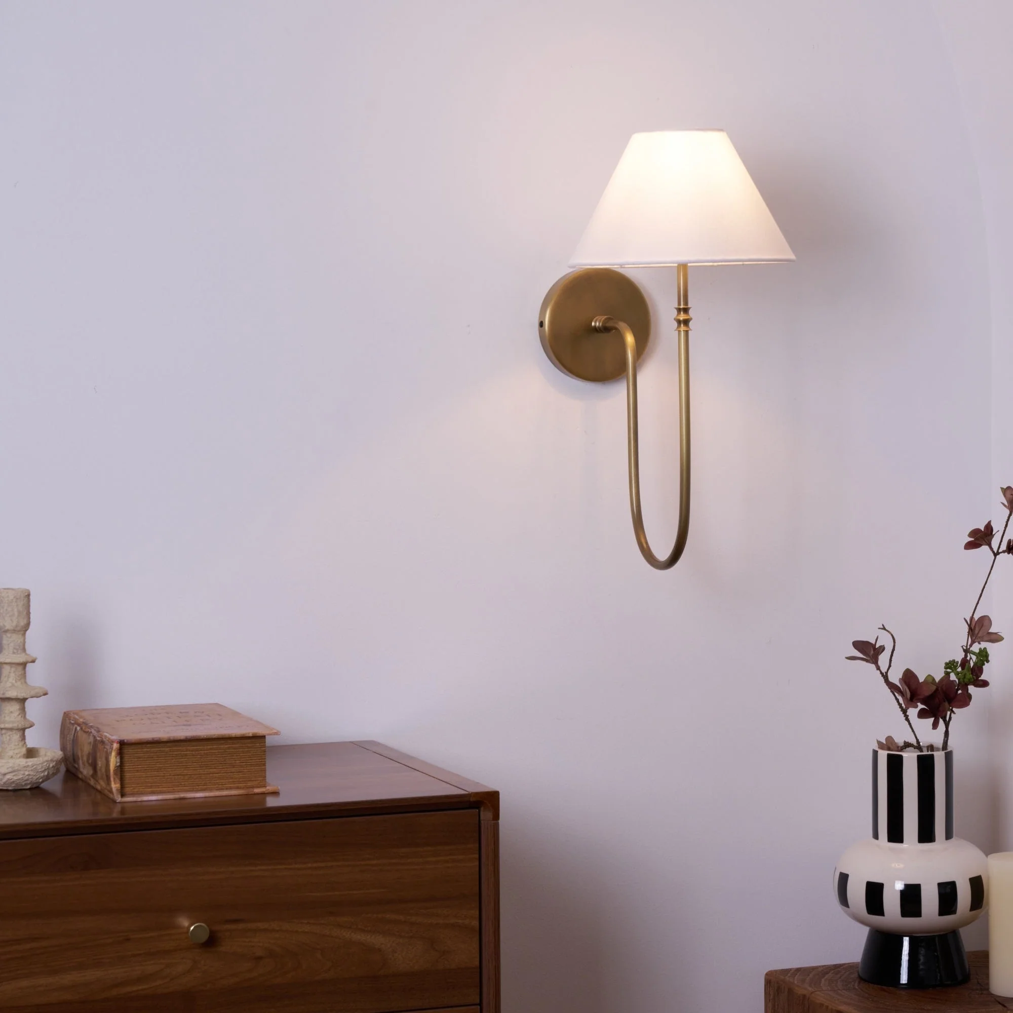 Silvery Vintage Industrial Fabric Wall Light - Image 31
