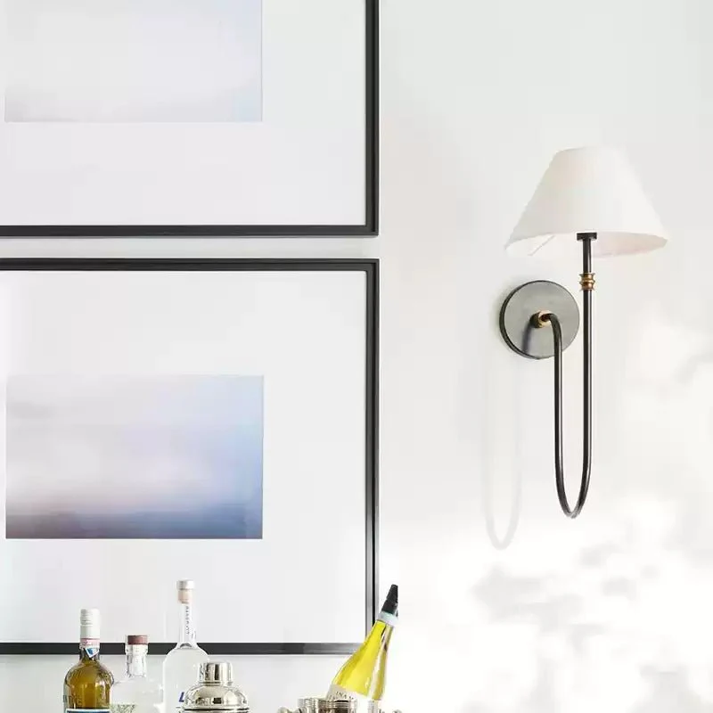 Silvery Vintage Industrial Fabric Wall Light - Image 46