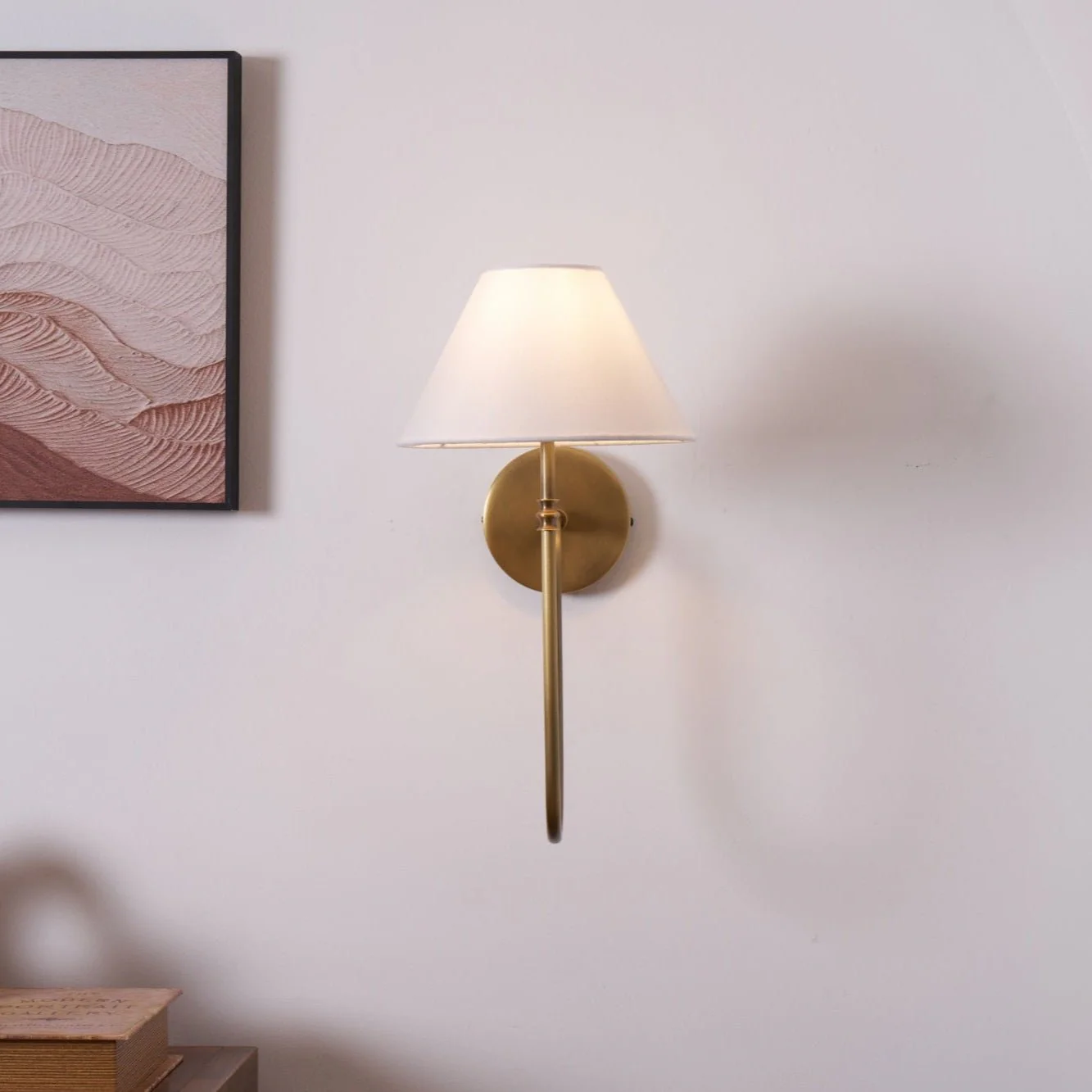 Silvery Vintage Industrial Fabric Wall Light - Image 6