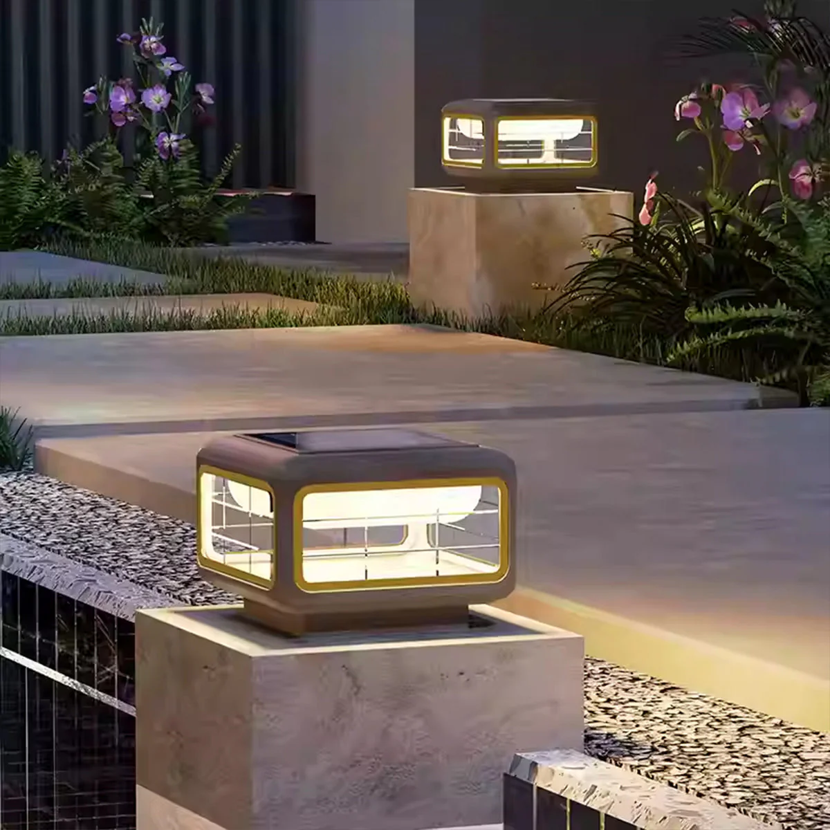 Sirena Modern Minimalist Steel Outdoor Pillar Light - Image 12