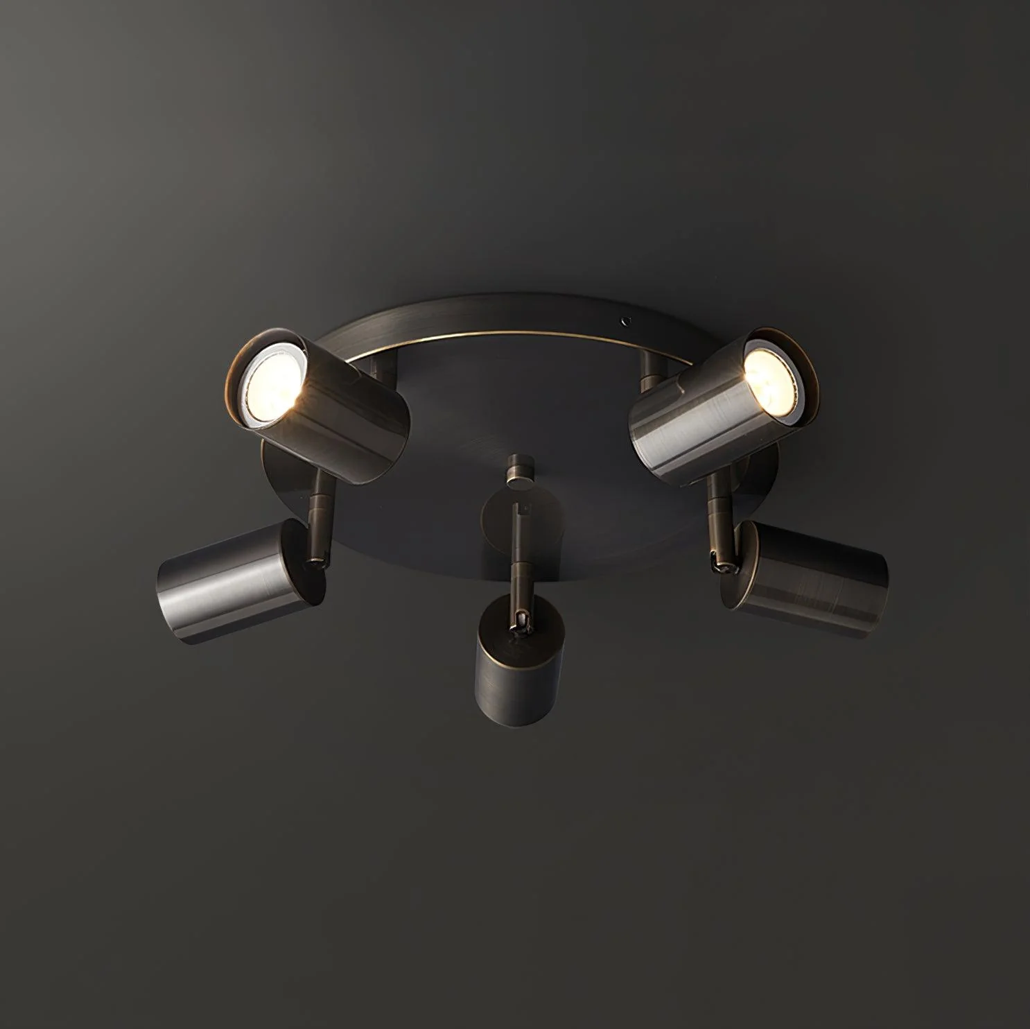 Solara Ceiling Lamp Brass Cylinder Adjustable Contemporary - Image 12