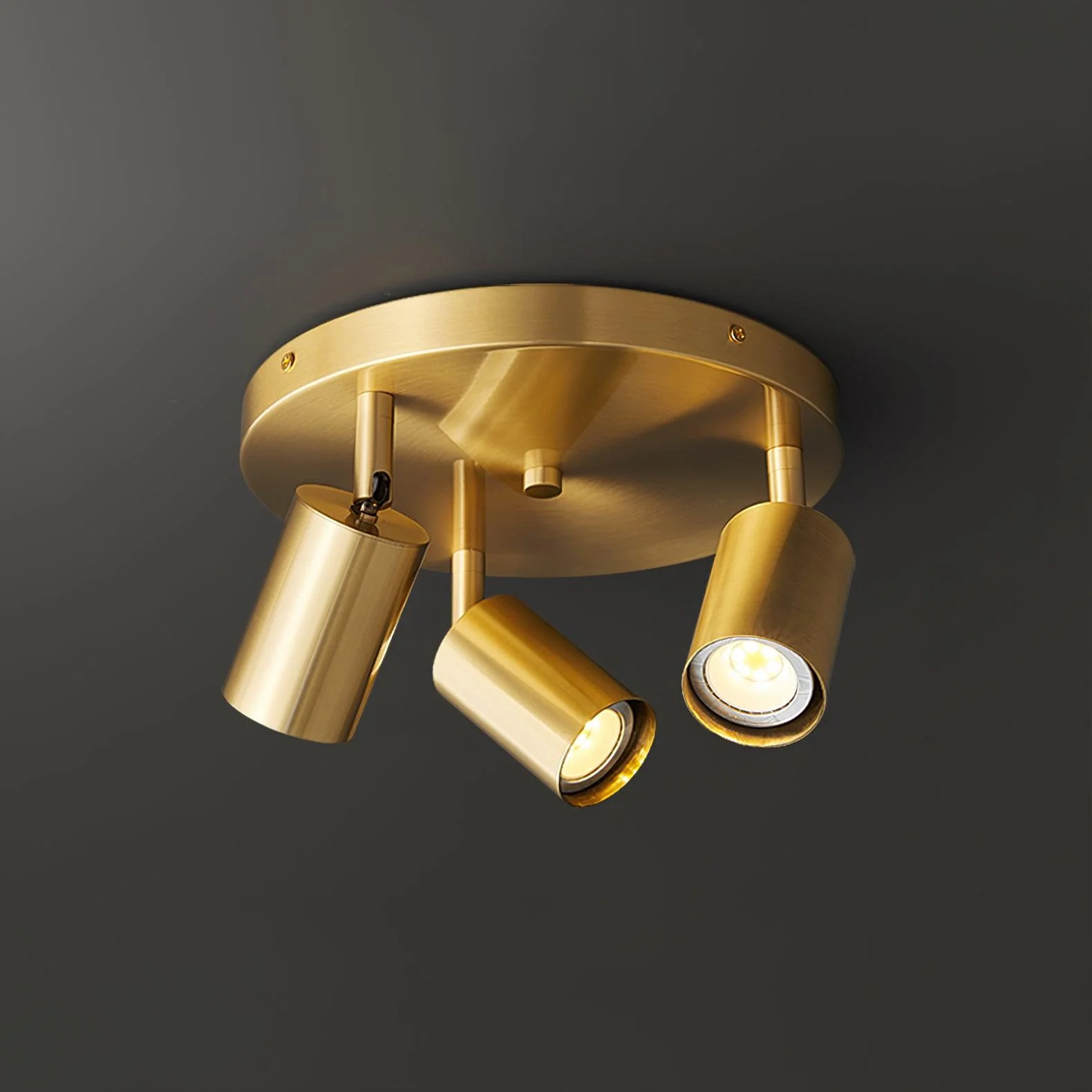 Solara Ceiling Lamp Brass Cylinder Adjustable Contemporary - Image 6