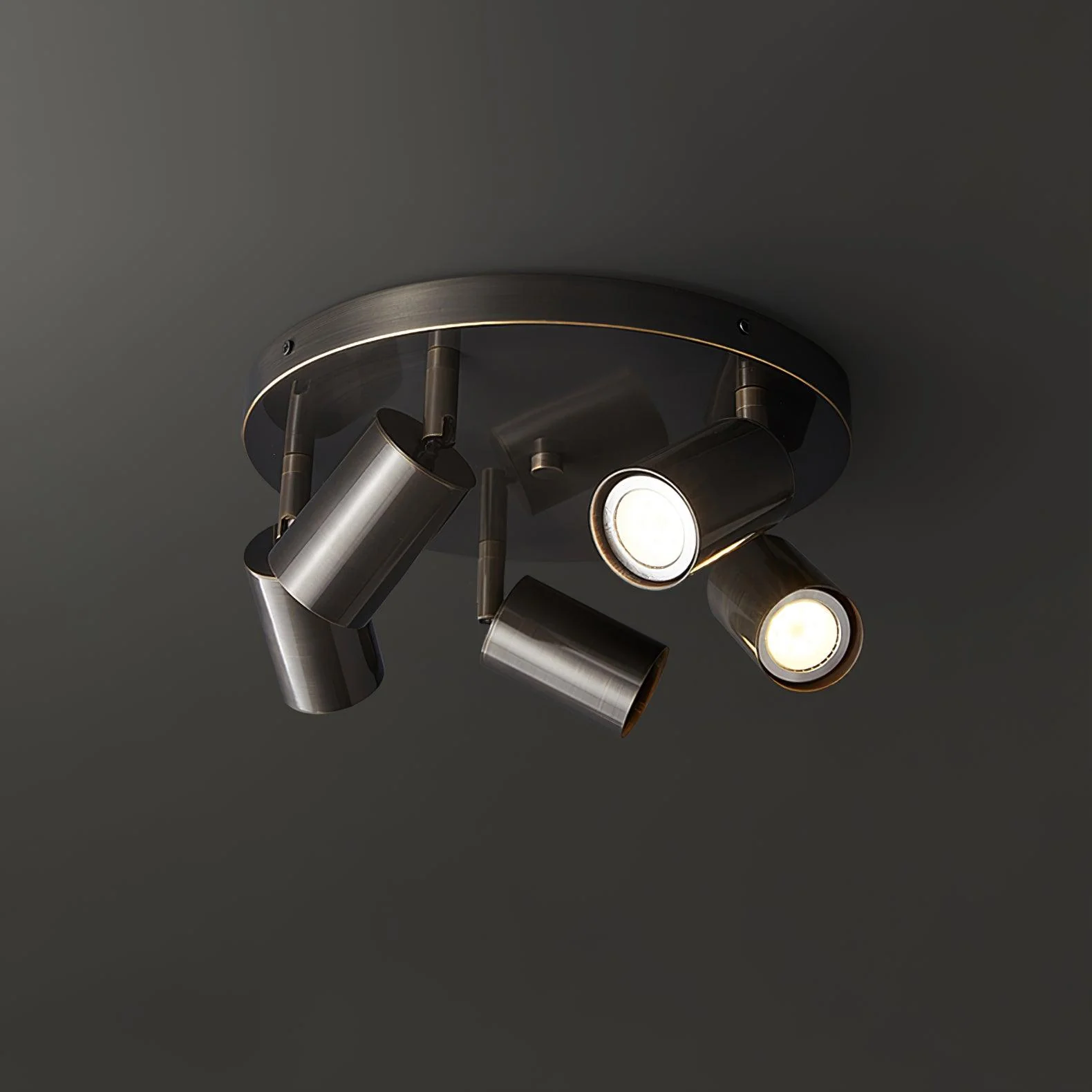 Solara Ceiling Lamp Brass Cylinder Adjustable Contemporary - Image 9