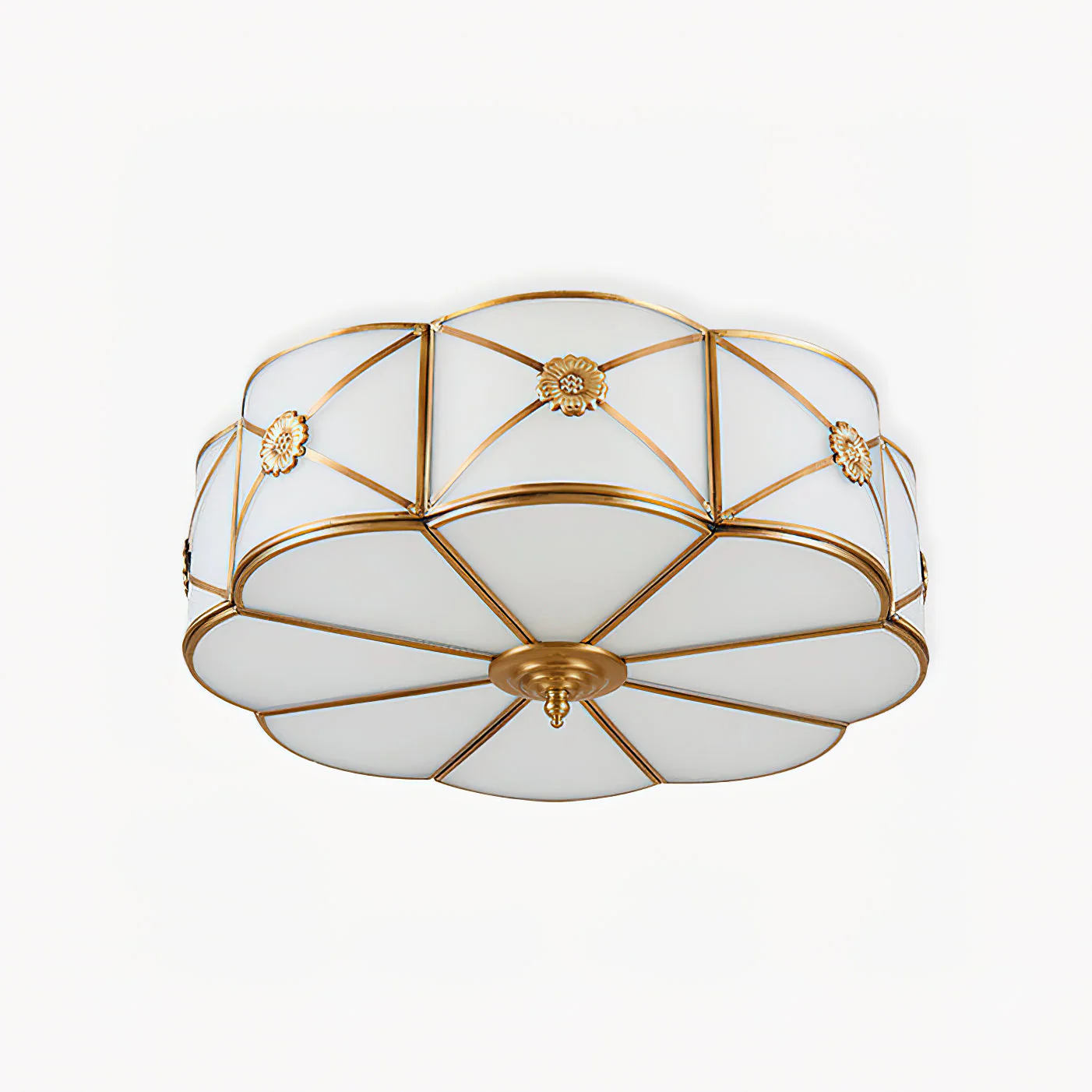 Solara Ceiling Lamp Brass Scalloped Frosted Classic - Image 37