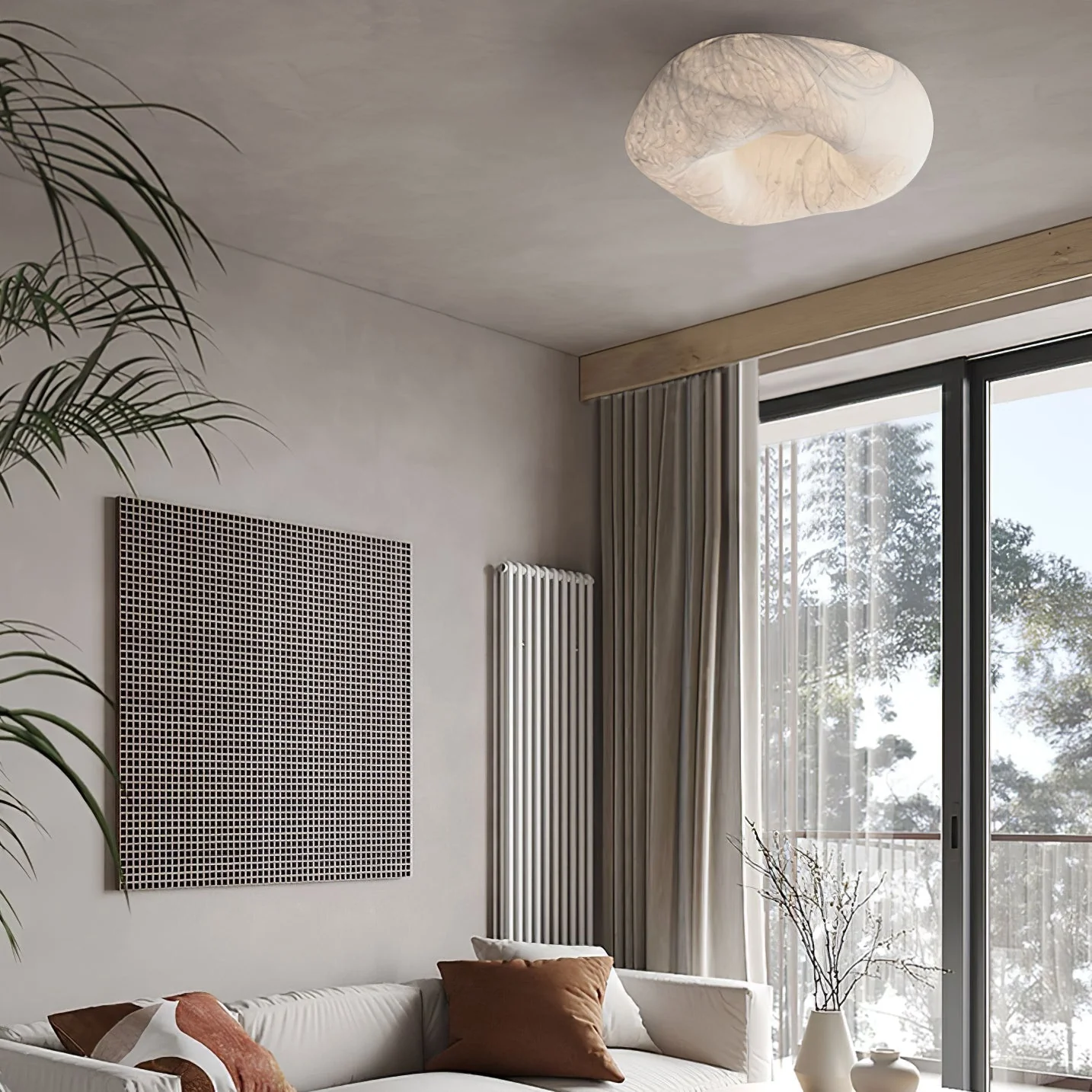 Solara Ceiling Lamp Cloud Shape Silk Elegant - Image 5