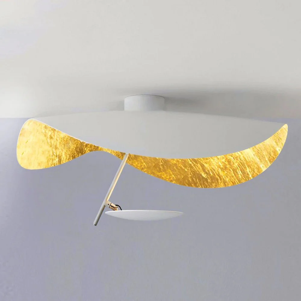 Solara Ceiling Lamp Curved Shade and Gold Interior - Image 15