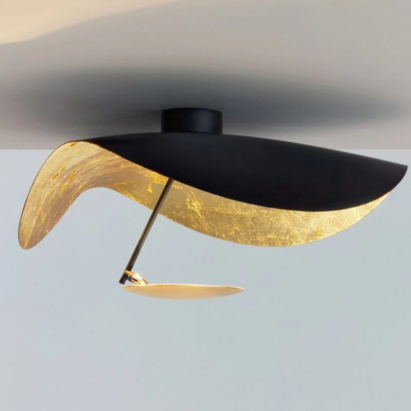 Solara Ceiling Lamp Curved Shade and Gold Interior - Image 20