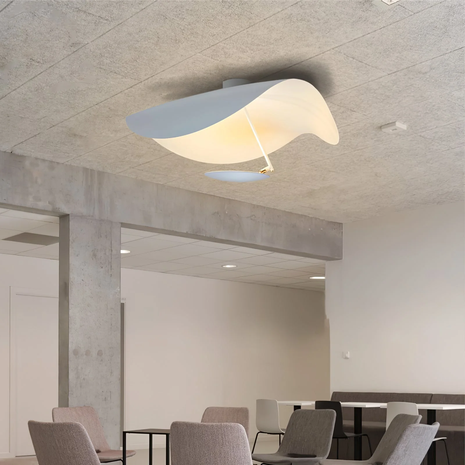 Solara Ceiling Lamp Curved Shade and Gold Interior - Image 23