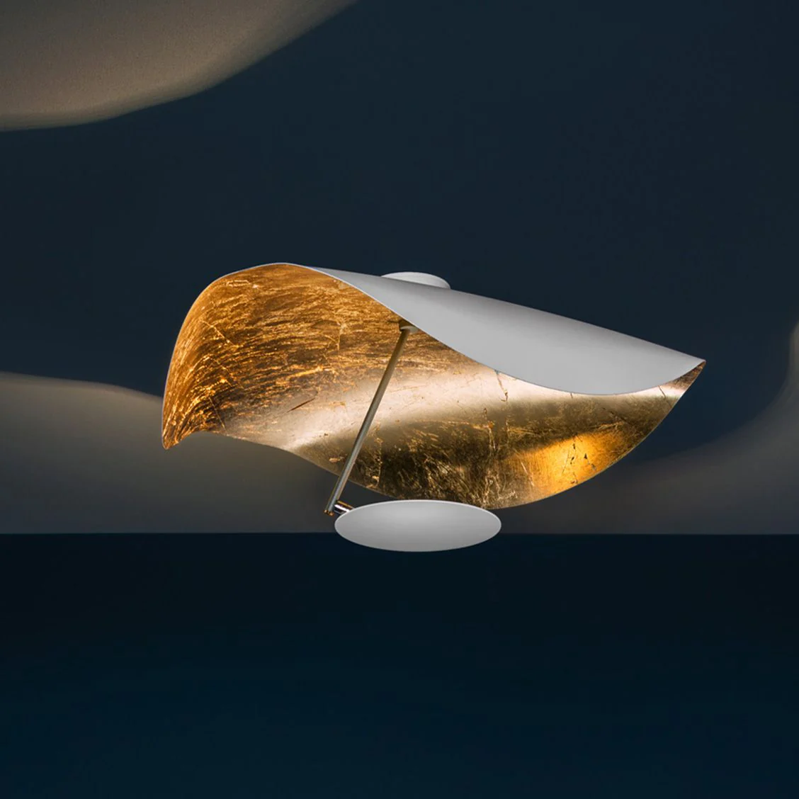 Solara Ceiling Lamp Curved Shade and Gold Interior - Image 28