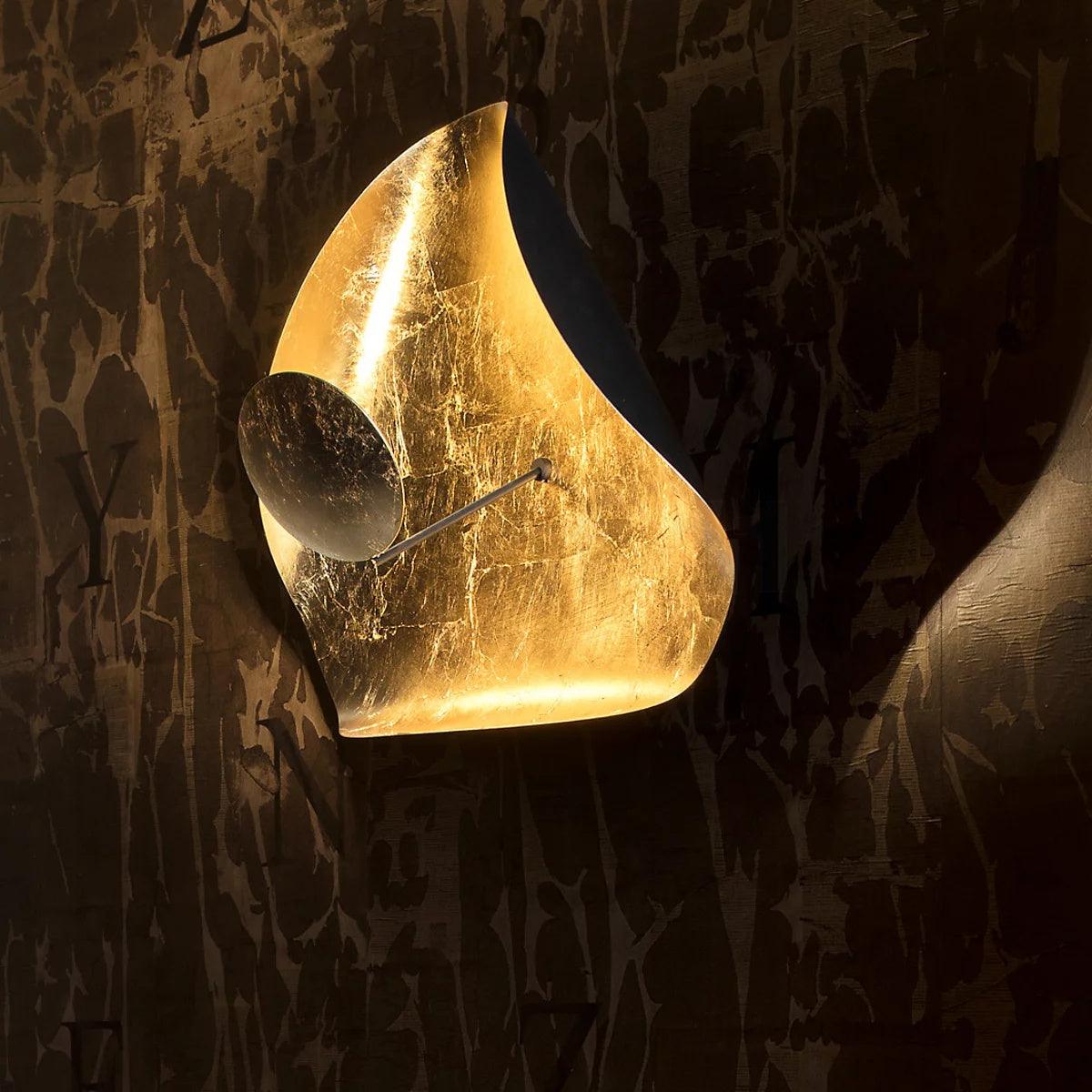 Solara Ceiling Lamp Curved Shade and Gold Interior - Image 3