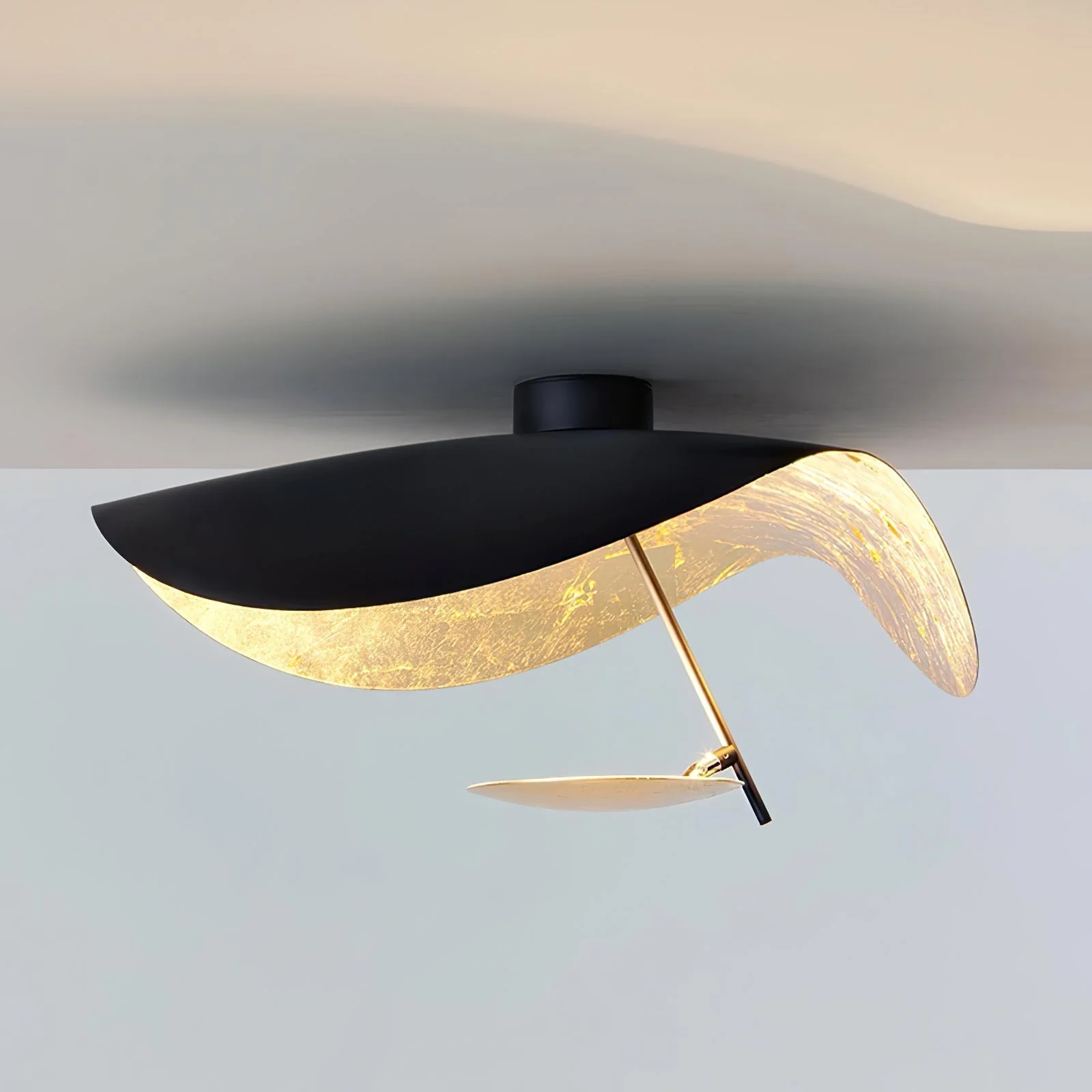 Solara Ceiling Lamp Curved Shade and Gold Interior - Image 34