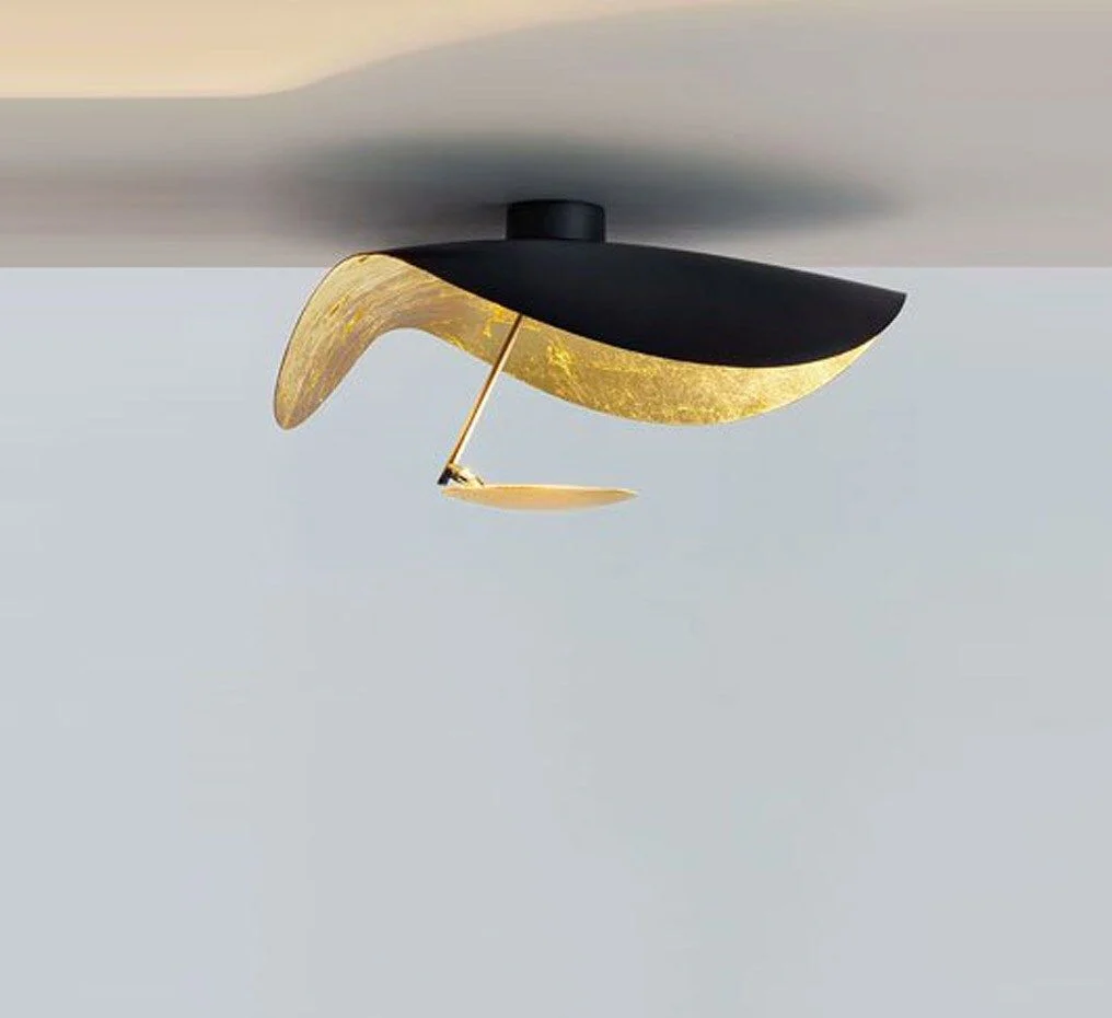 Solara Ceiling Lamp Curved Shade and Gold Interior - Image 35