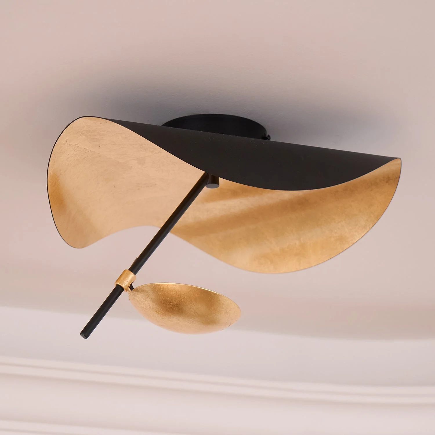 Solara Ceiling Lamp Curved Shade and Gold Interior - Image 41