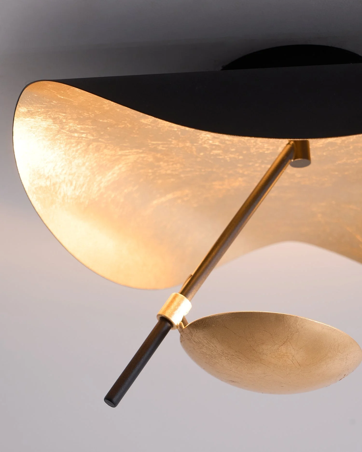 Solara Ceiling Lamp Curved Shade and Gold Interior - Image 43