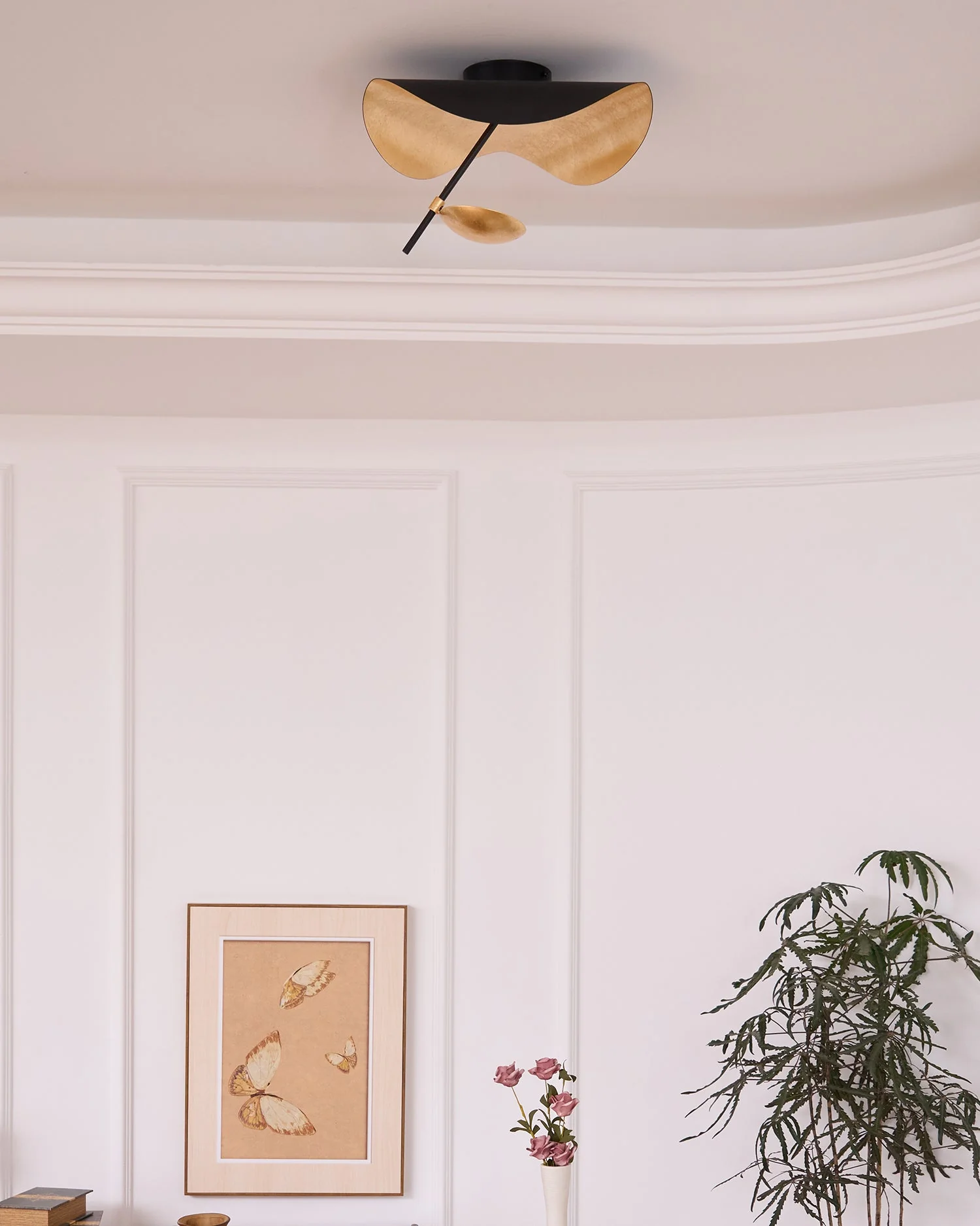 Solara Ceiling Lamp Curved Shade and Gold Interior - Image 46