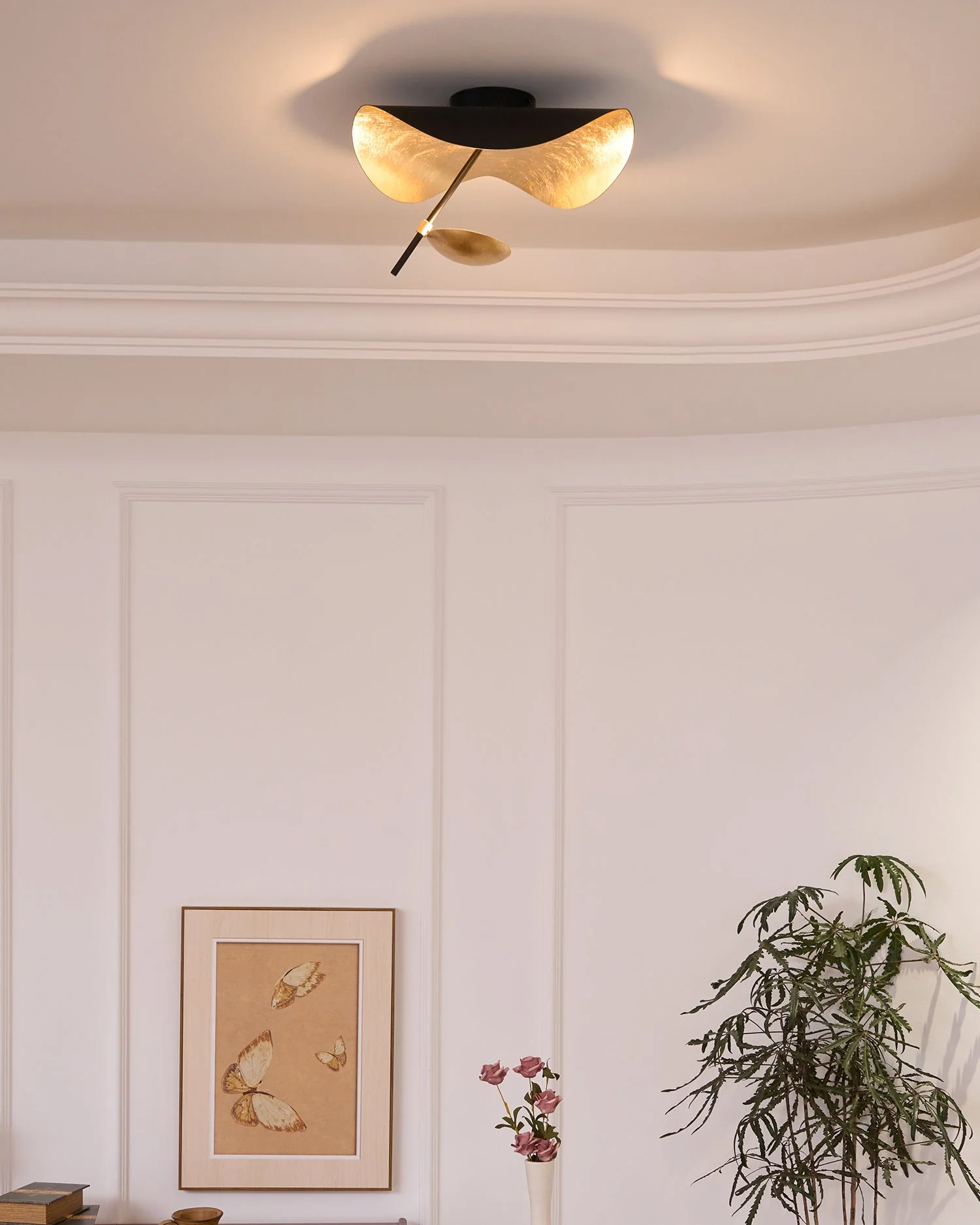 Solara Ceiling Lamp Curved Shade and Gold Interior - Image 47