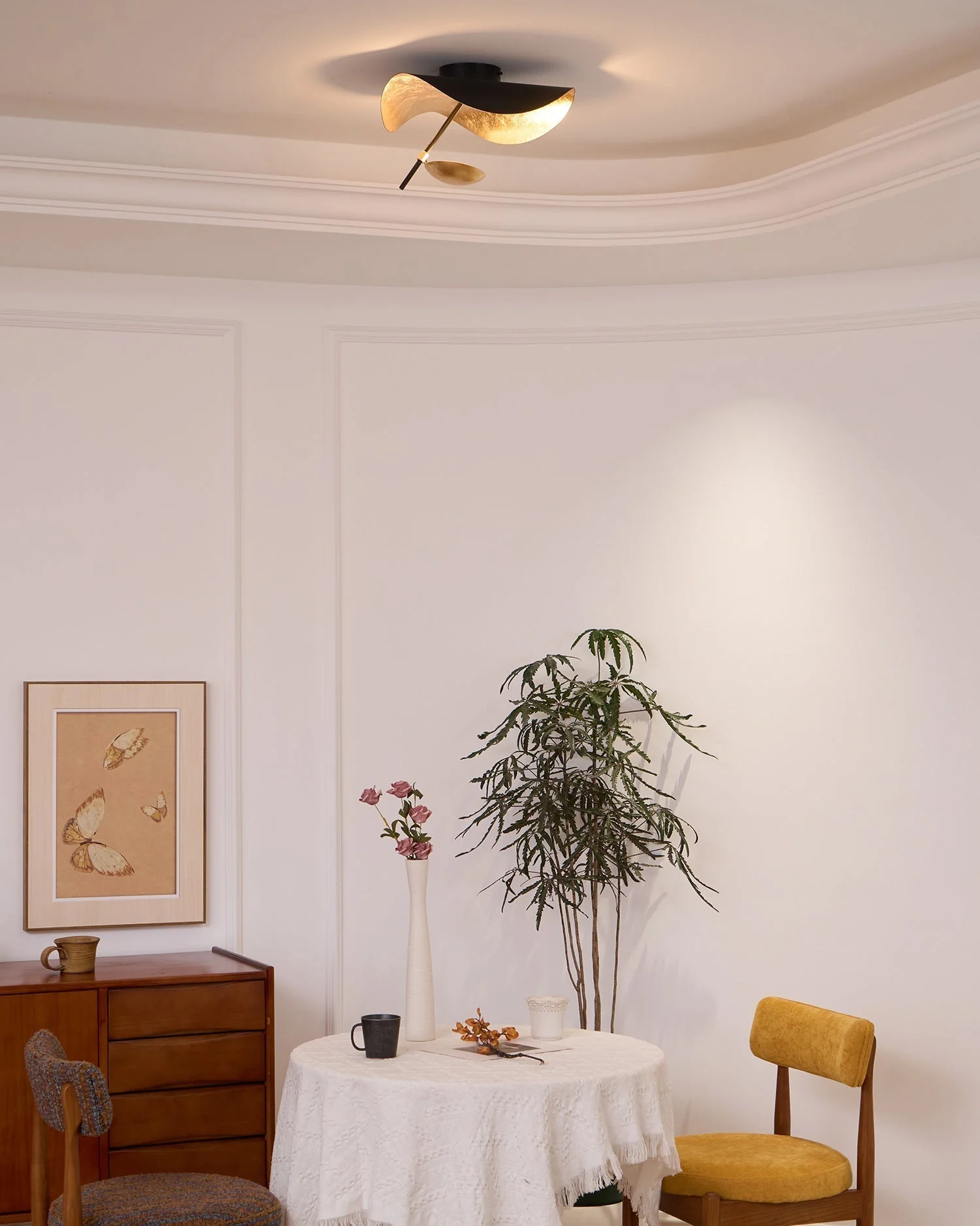 Solara Ceiling Lamp Curved Shade and Gold Interior - Image 48