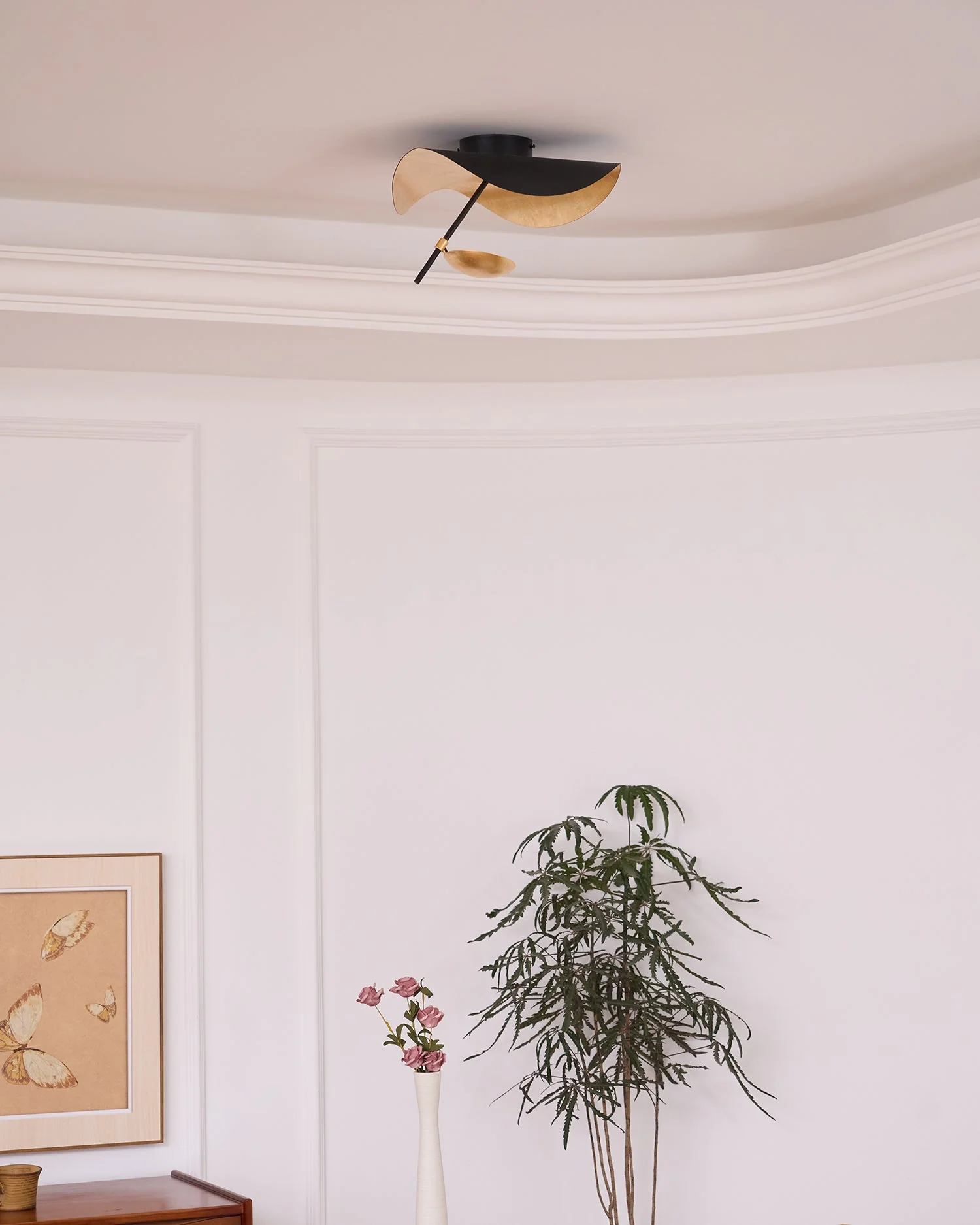 Solara Ceiling Lamp Curved Shade and Gold Interior - Image 49