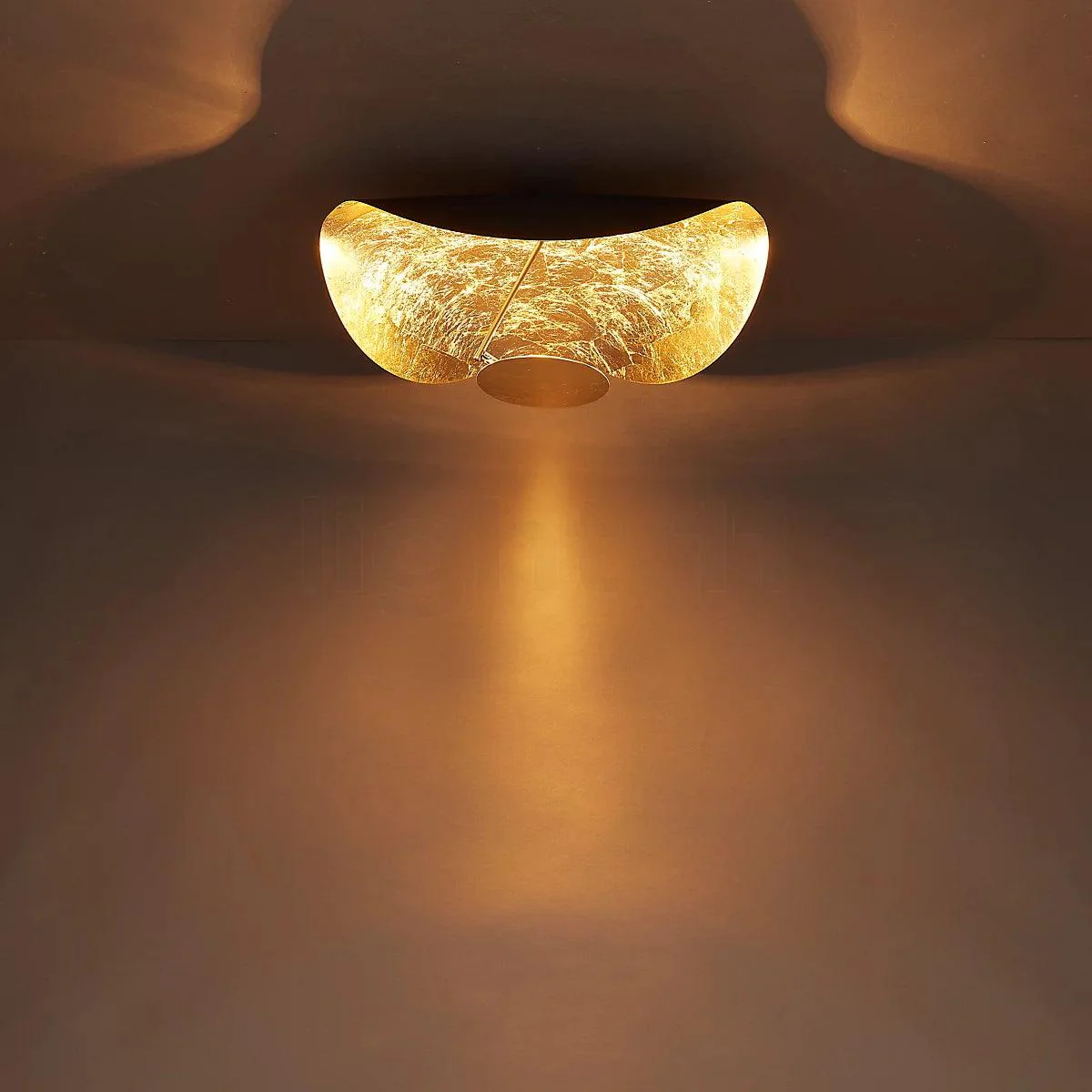 Solara Ceiling Lamp Curved Shade and Gold Interior - Image 5