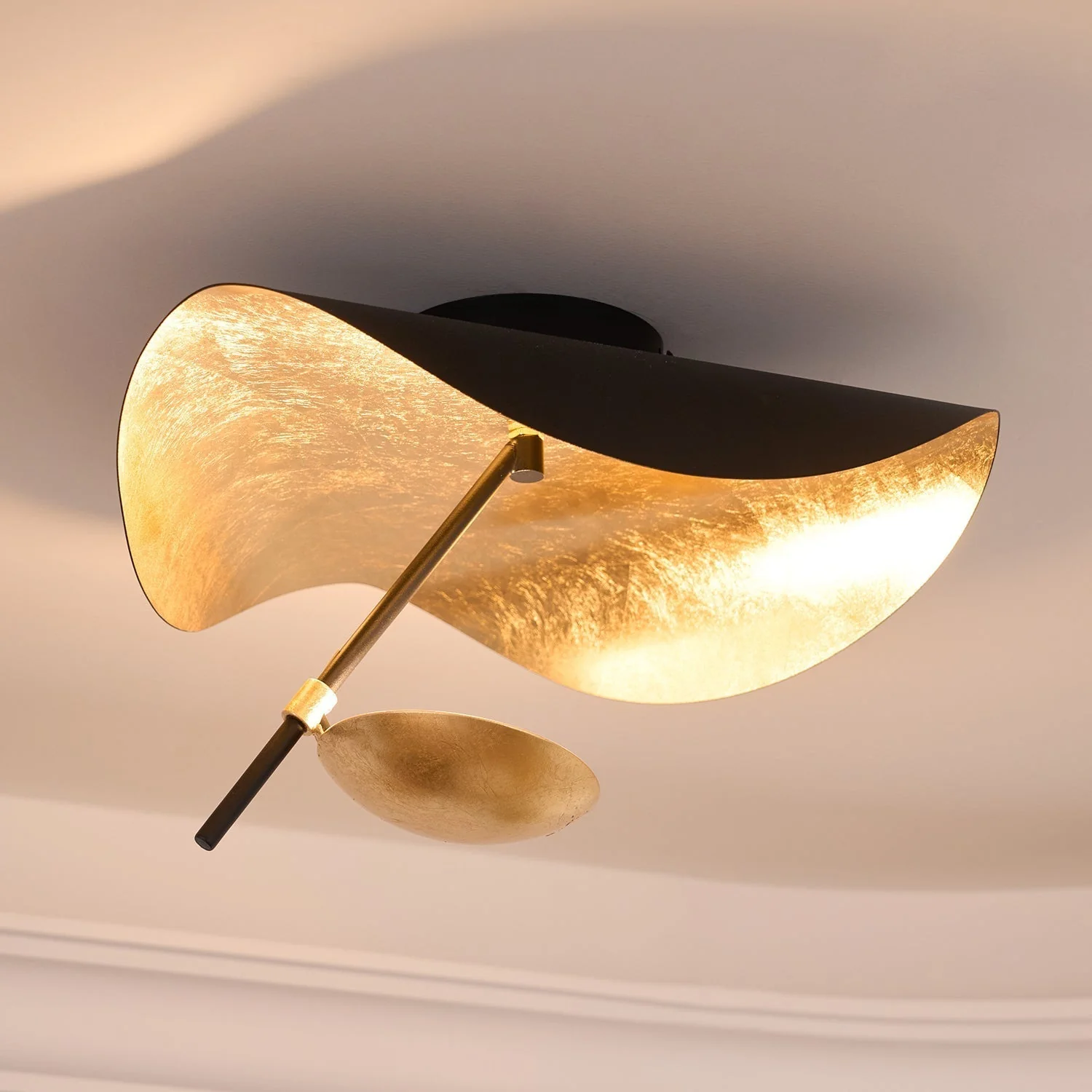 Solara Ceiling Lamp Curved Shade and Gold Interior - Image 62