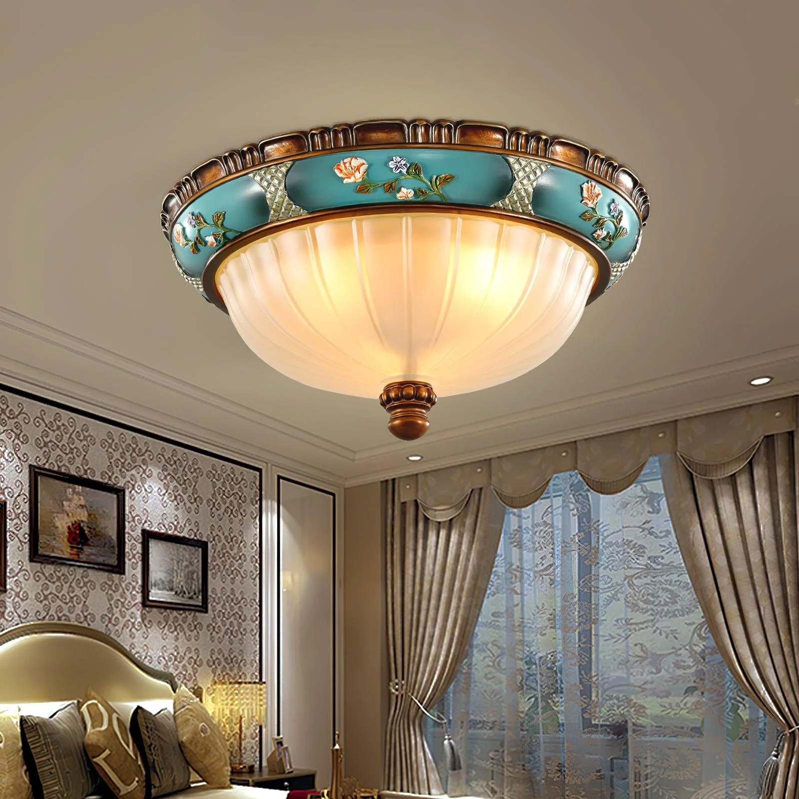 Solara Ceiling Lamp Floral Recessed Vintage - Image 28