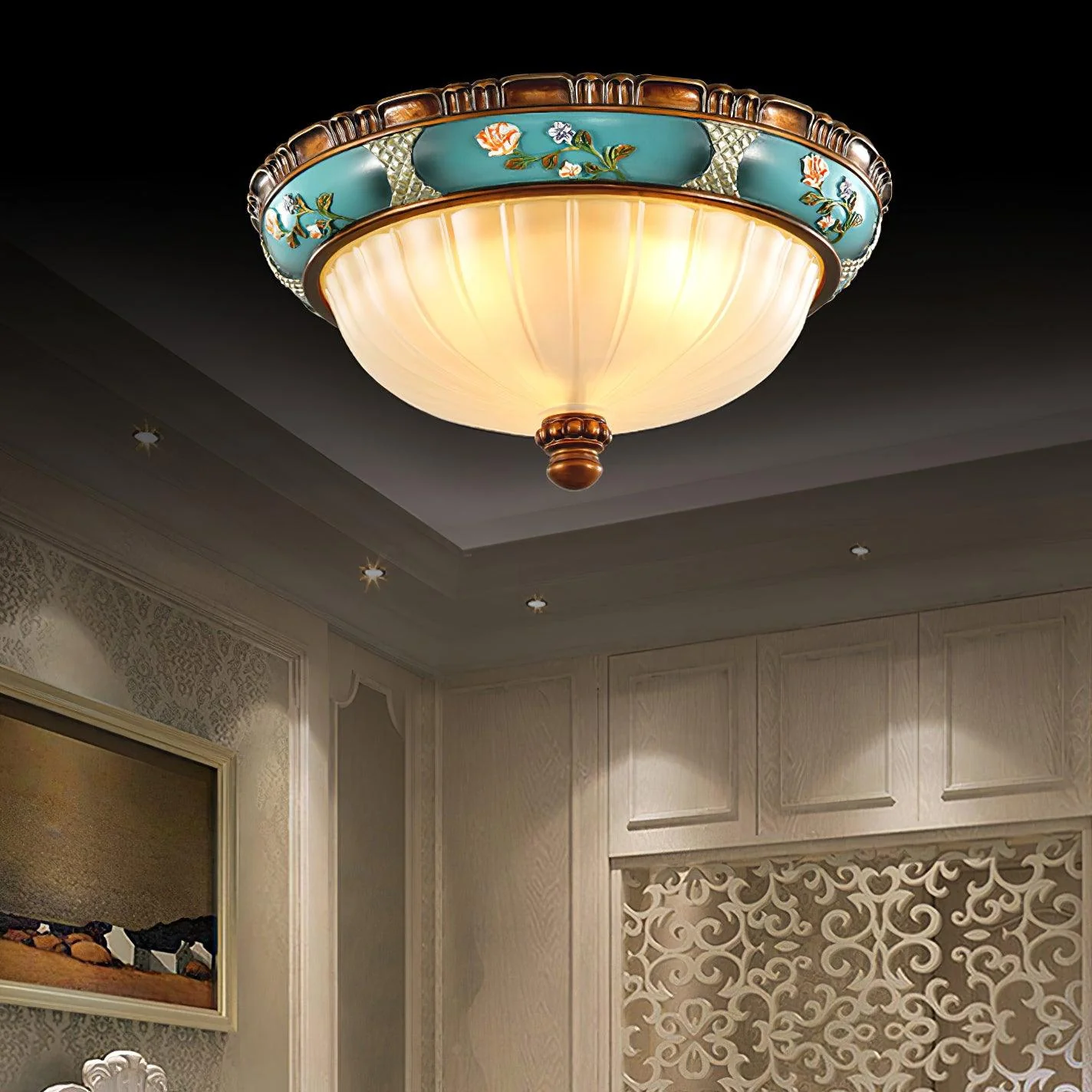 Solara Ceiling Lamp Floral Recessed Vintage - Image 29