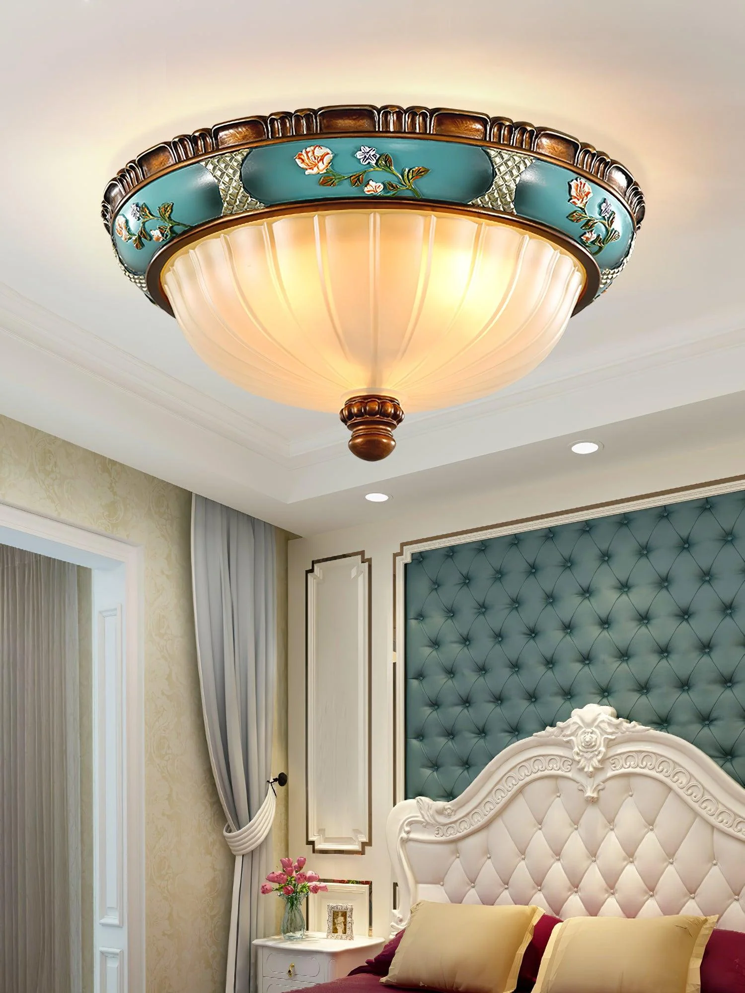 Solara Ceiling Lamp Floral Recessed Vintage - Image 30