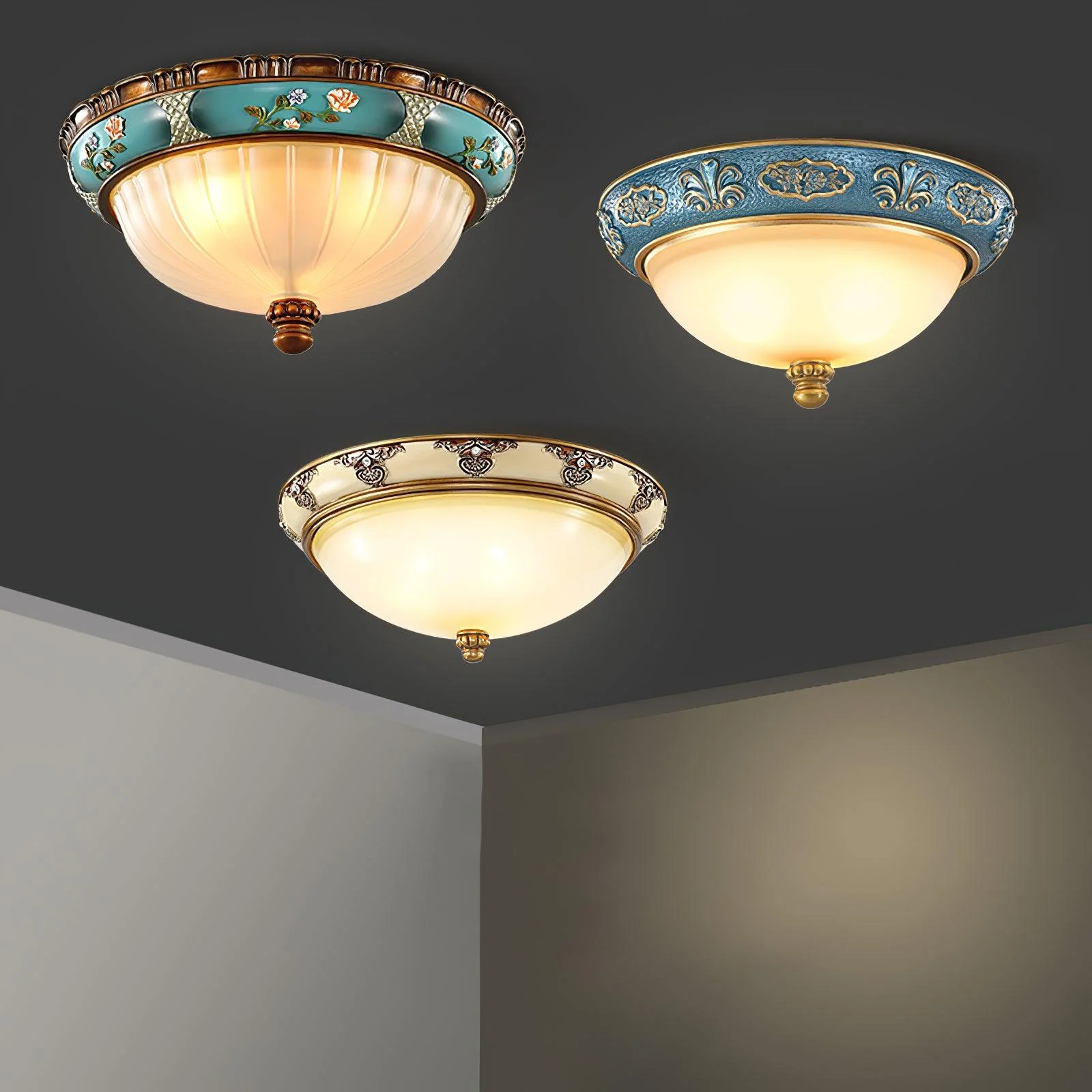 Solara Ceiling Lamp Floral Recessed Vintage - Image 32