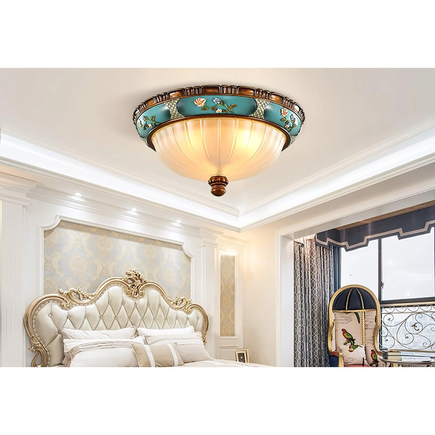 Solara Ceiling Lamp Floral Recessed Vintage - Image 34