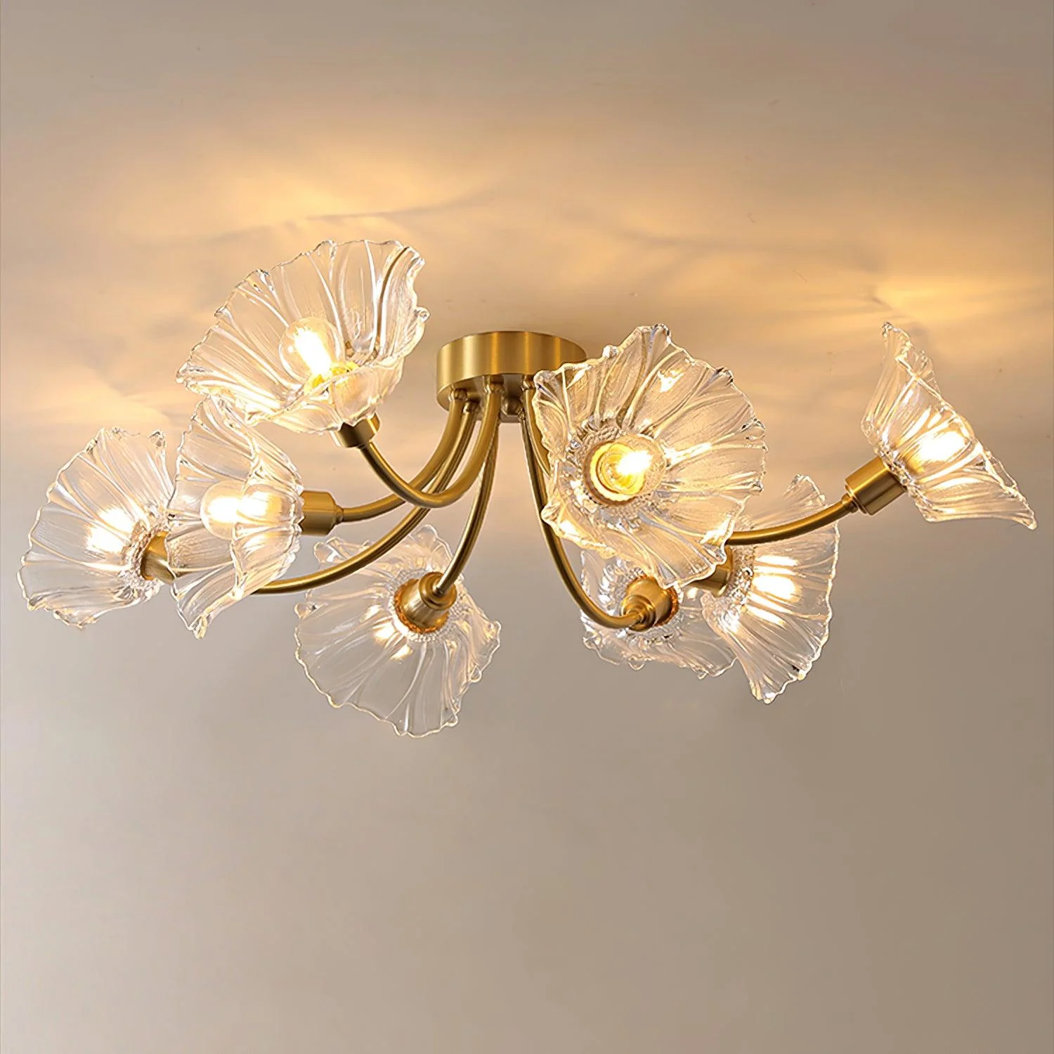Solara Ceiling Lamp Flower Glass Petal Chic Elegant - Image 16