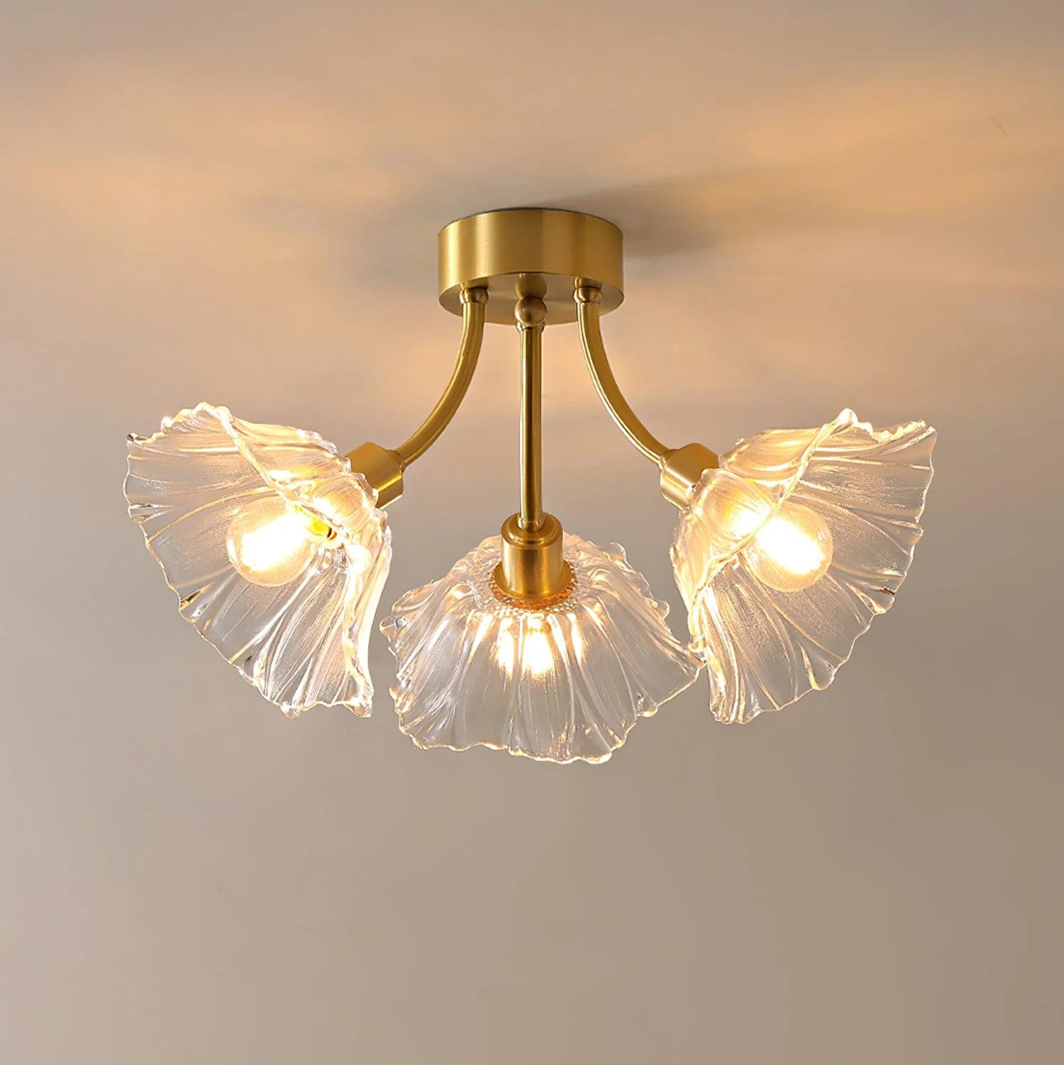 Solara Ceiling Lamp Flower Glass Petal Chic Elegant - Image 19