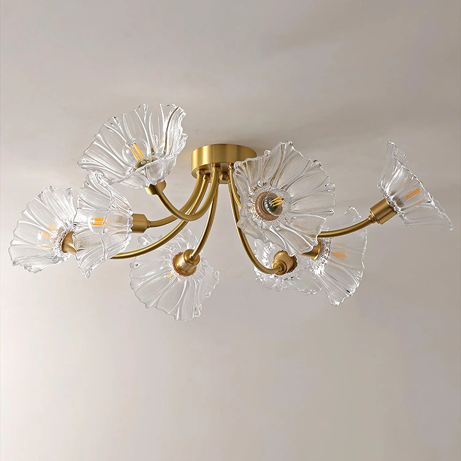 Solara Ceiling Lamp Flower Glass Petal Chic Elegant - Image 8