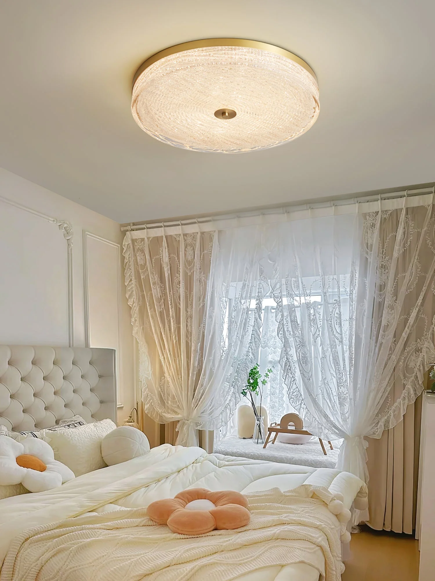 Solara Ceiling Lamp Frosted Glass Textured Minimalist Elegant - Image 2