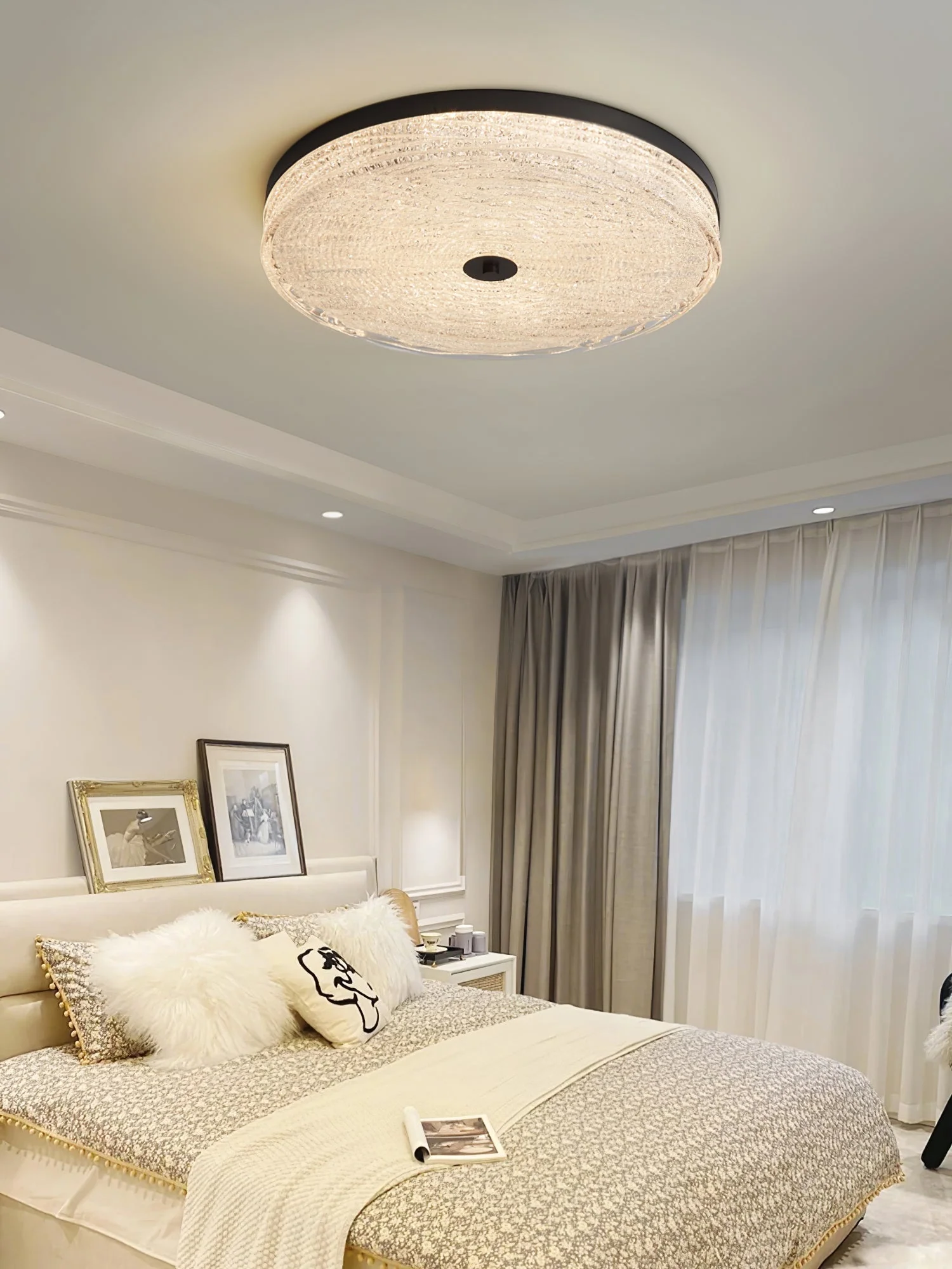 Solara Ceiling Lamp Frosted Glass Textured Minimalist Elegant - Image 28