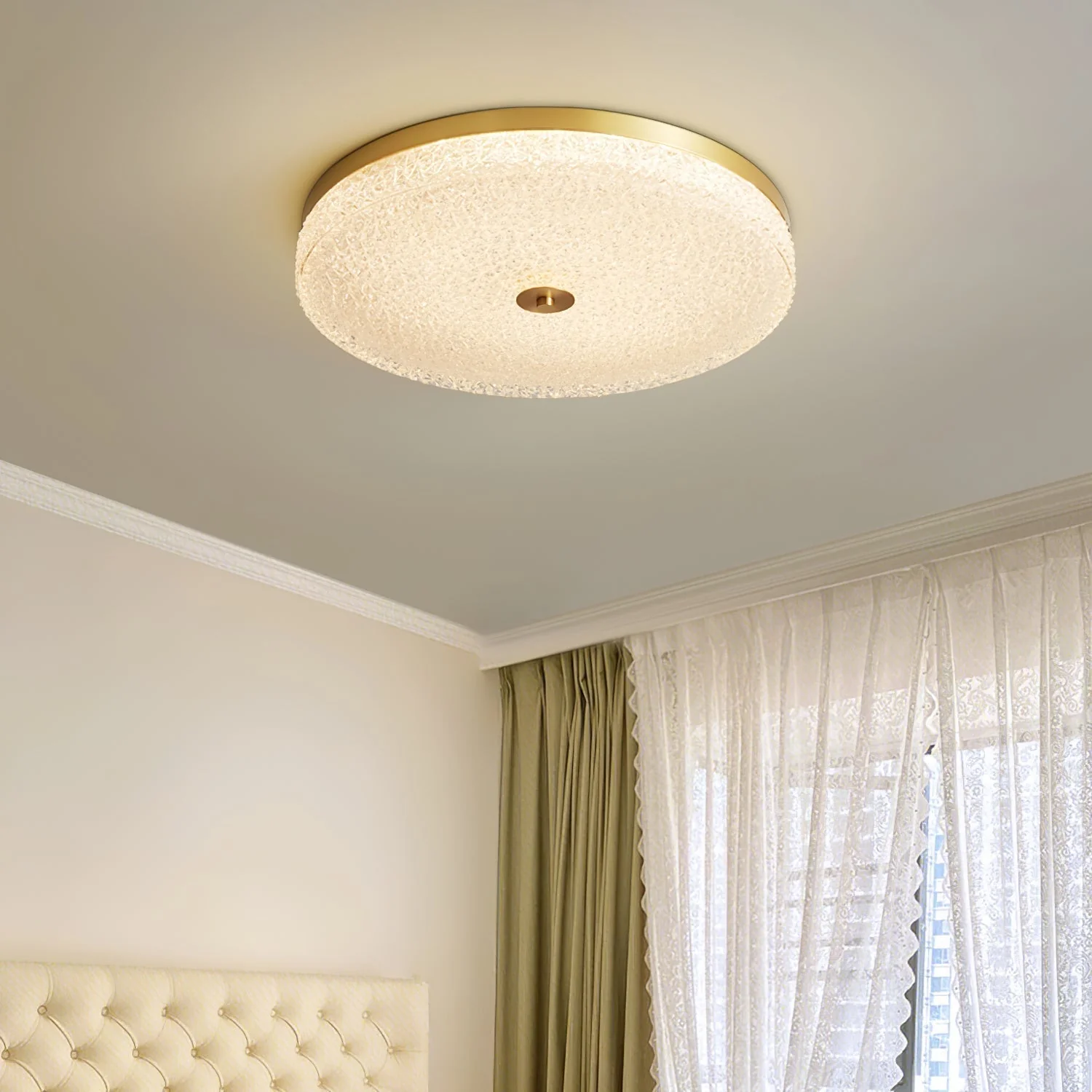Solara Ceiling Lamp Frosted Glass Textured Minimalist Elegant - Image 3