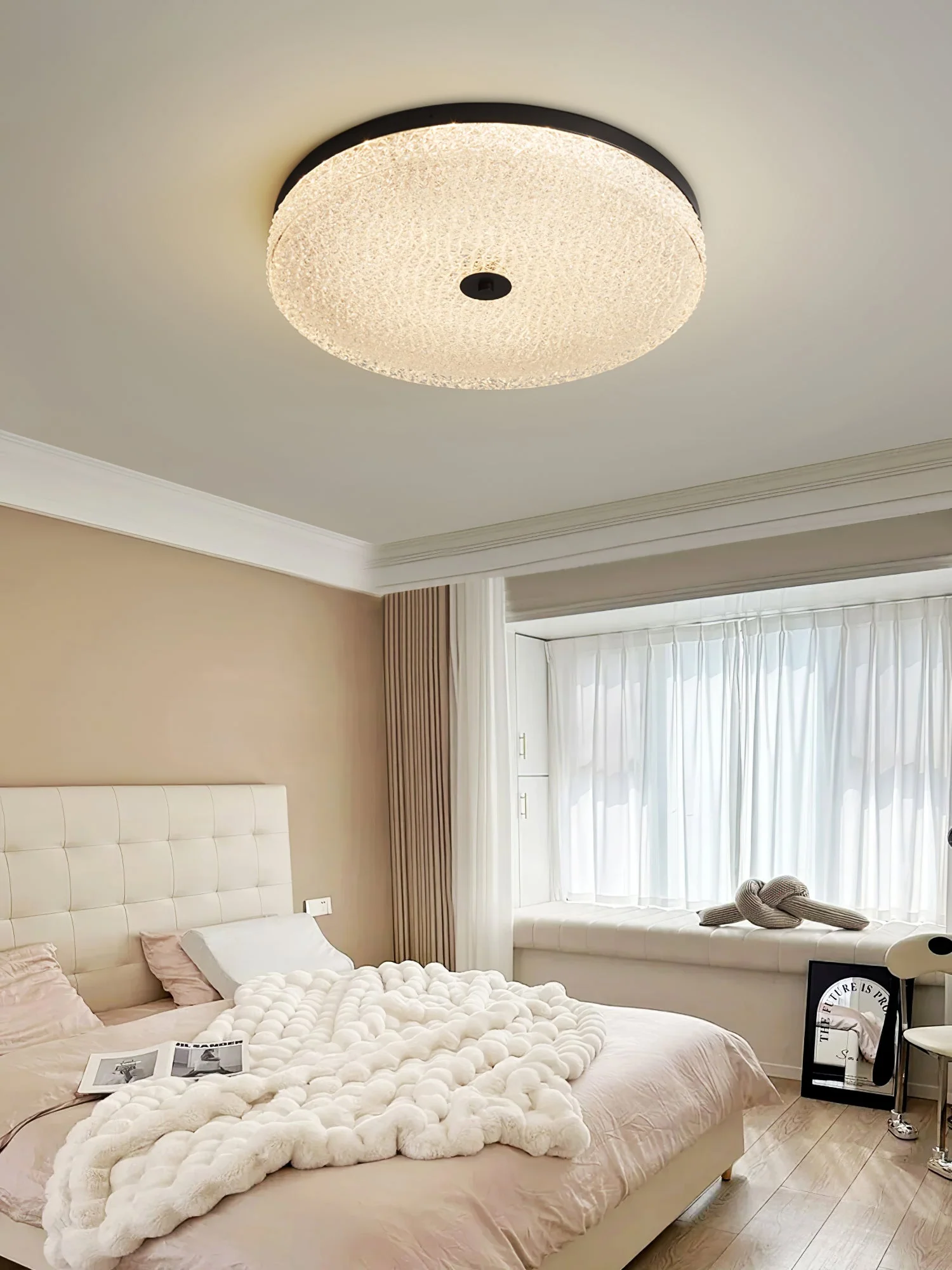Solara Ceiling Lamp Frosted Glass Textured Minimalist Elegant - Image 7
